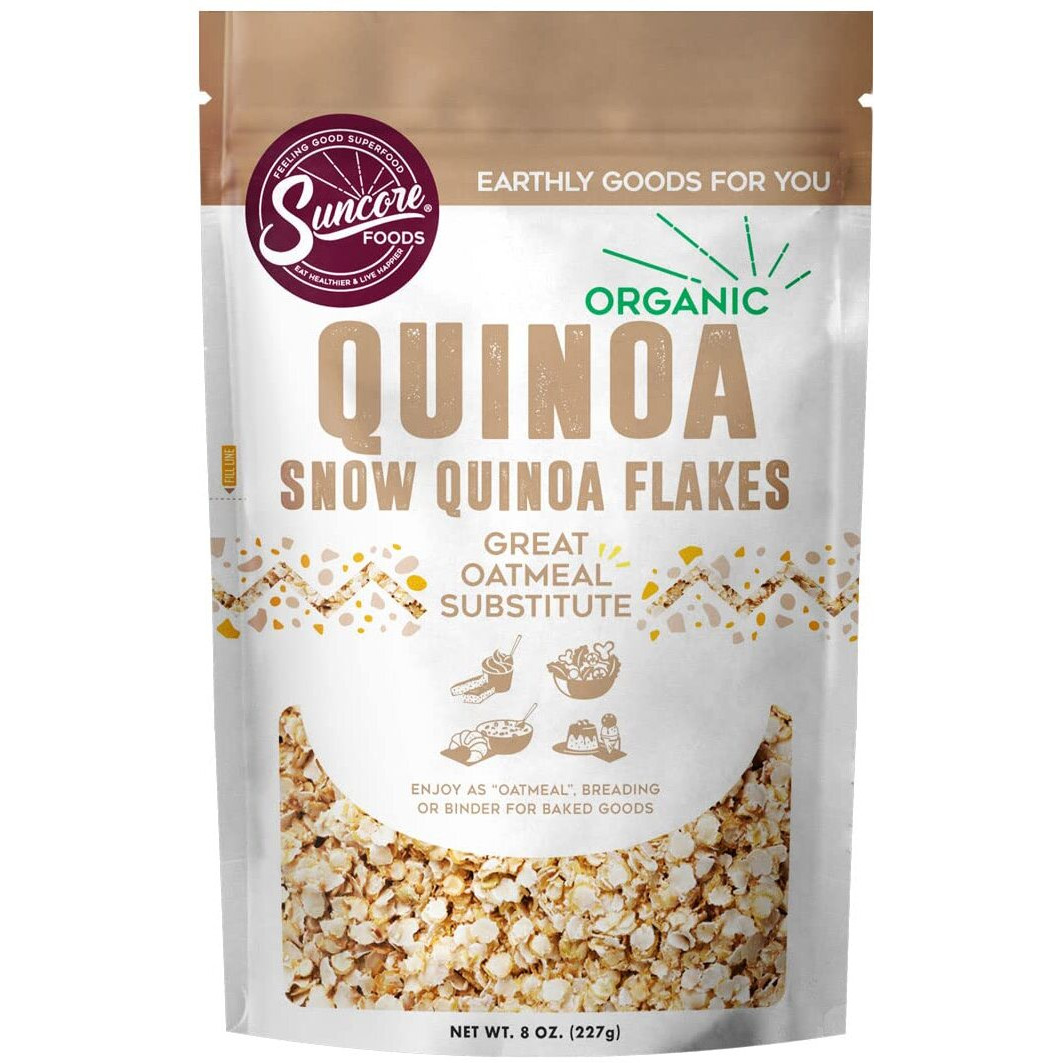 Suncore Foods Organic Snow Quinoa Flakes, Gluten-Free, Non-Gmo, 8Oz (1 Pack)