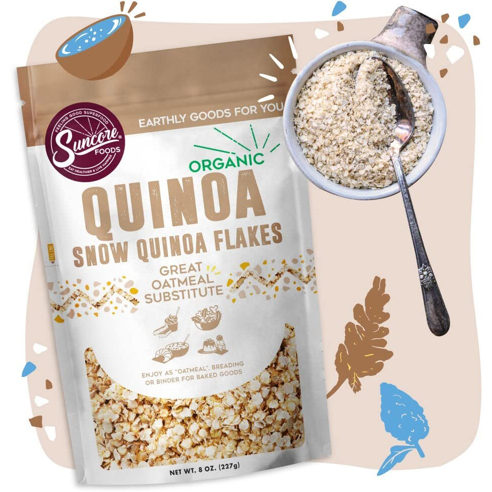 Suncore Foods Organic Snow Quinoa Flakes, Gluten-Free, Non-Gmo, 8Oz (1 Pack)
