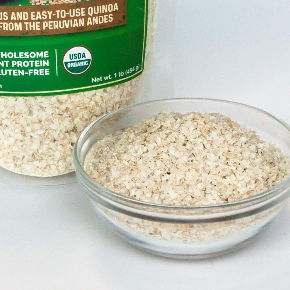 Herbazest Quinoa Flakes Organic - 1 Lb - Usda Certified, Vegan & Gluten Free Superfood - Perfect With Yogurt, Cereal, Smoothies, Granola & Desserts