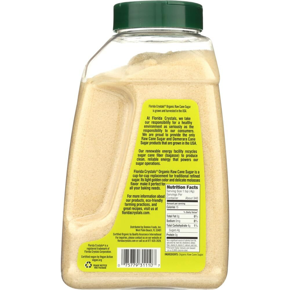 Florida Crystals Organic Cane Sugar Jug, 3 Pound (2)