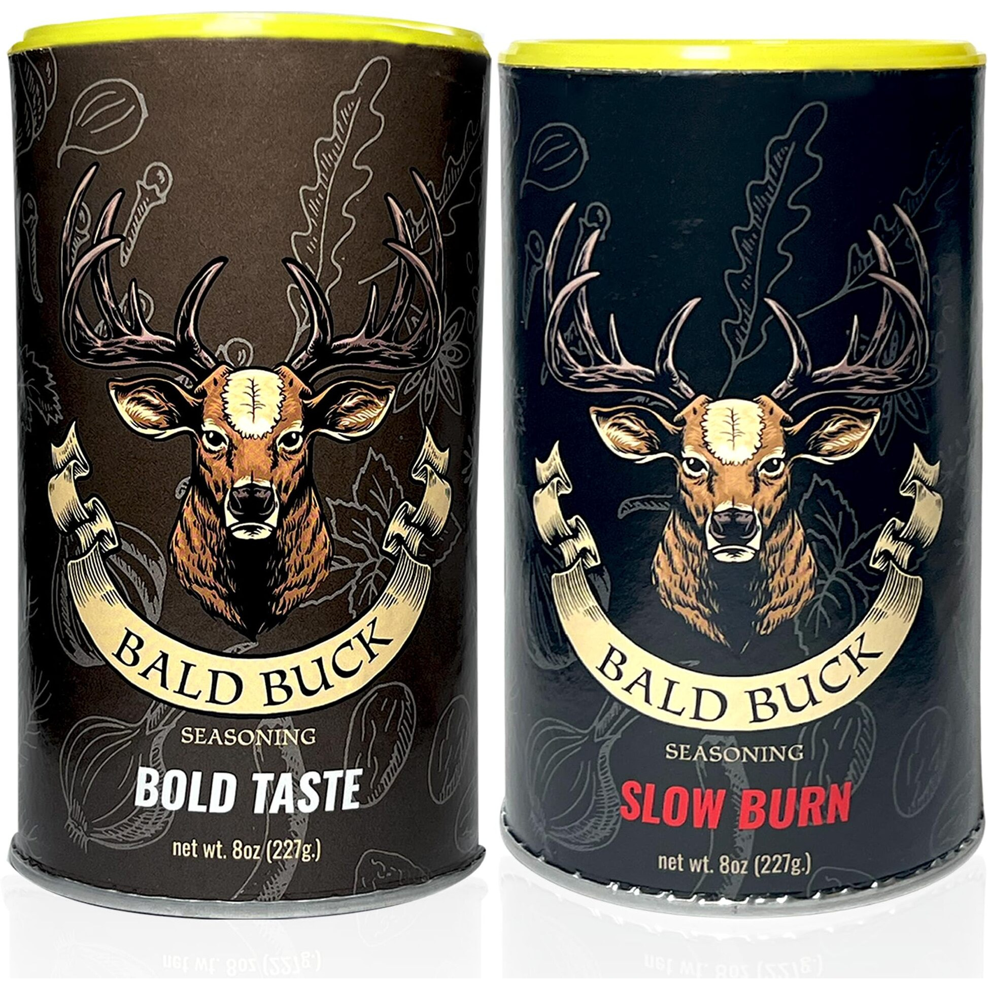 Bald Buck Seasoning Pack Of 2, 8 Oz (1 Bold Taste + 1 Slow Burn) | Rib Rub Bbq Chicken Seasoning | Bbq Seasoning And Rub | Rotisserie Chicken Seasoning & Bbq Rubs For Smoking | Bbq Rub Seasoning
