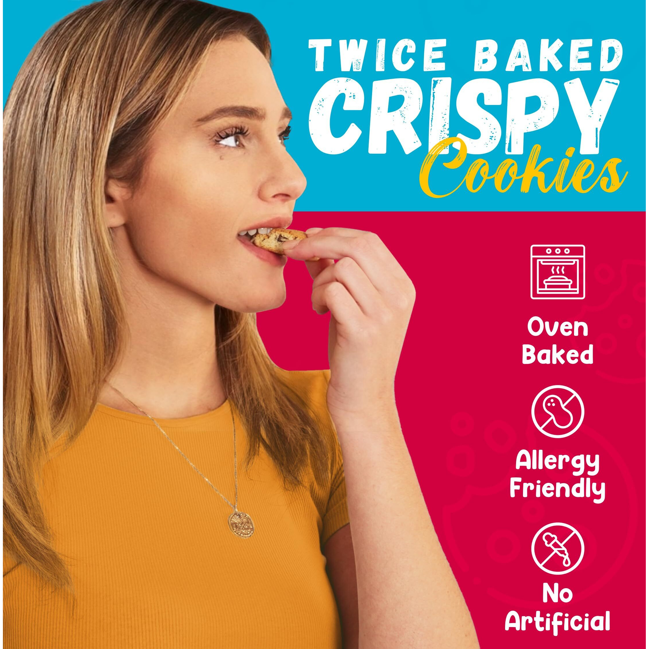 Cooper Street Cookies Twice Baked Italian Biscotti Cookies - Lemon Blueberry, Orange Cranberry, Cherry, Cinnamon Chocolate Chip Crispy Italian Biscotti Cookies - Adults & Kids Snacks Variety Pack Of 5