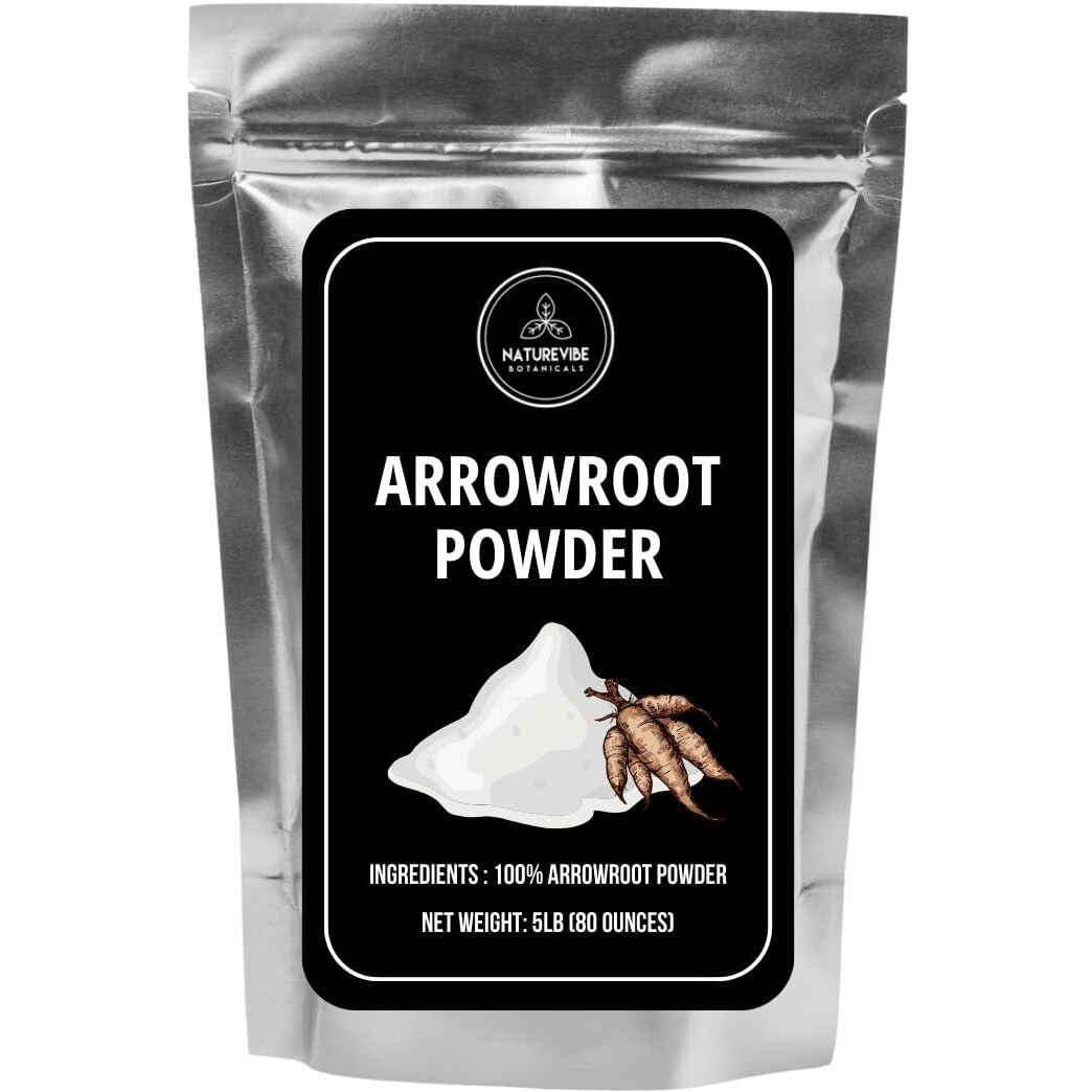 Naturevibe Botanicals Arrowroot Powder, 5Lbs | Gluten-Free And Non-Gmo | Used In Cooking | Used For Coating (80 Ounces)