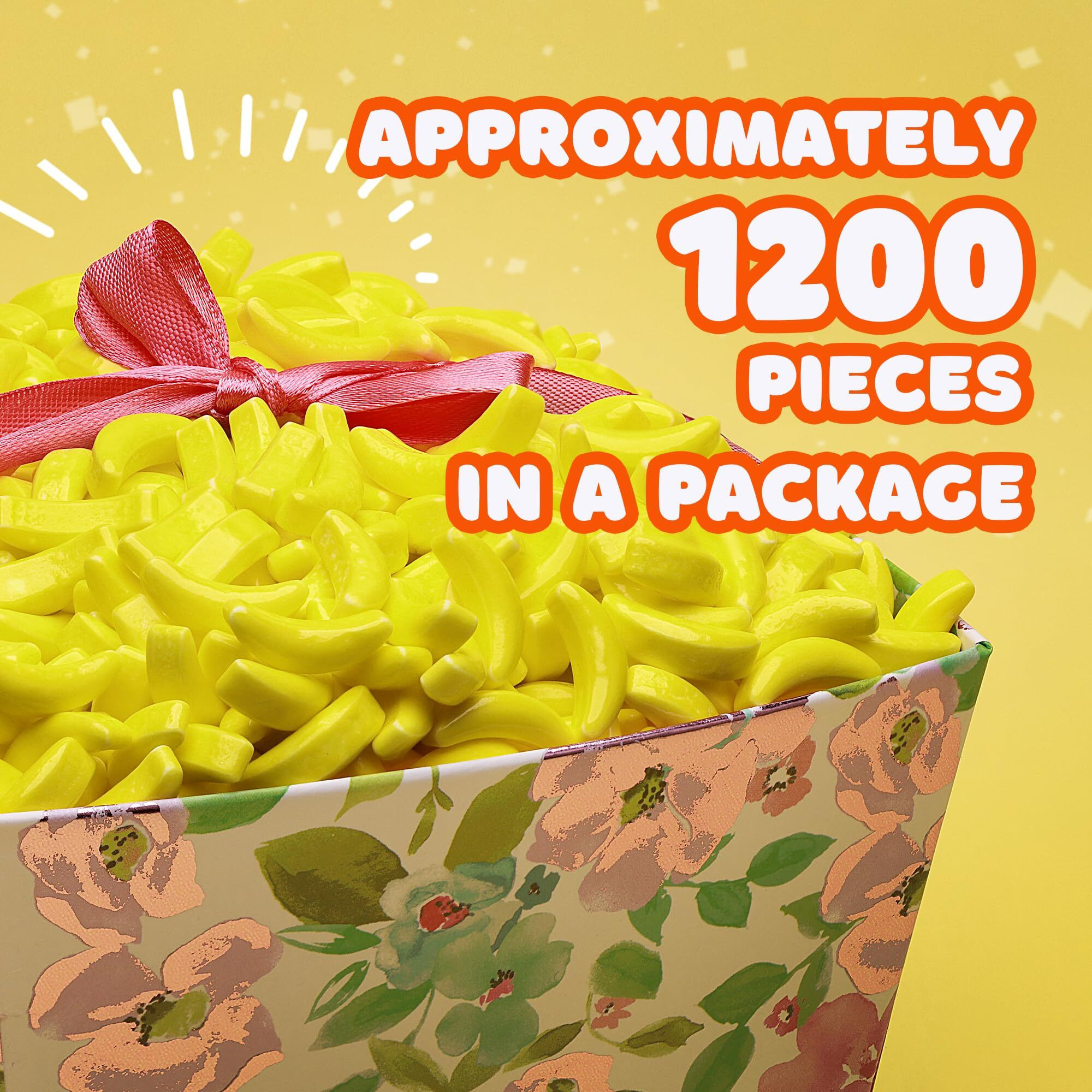 Bananas Runts Candy - 1200 Psc 1.7 Lb Hard Candy Bulk Gumball Machine Refills - Banana Candy For Cake Decorations Goody Bags Party Favors - Yellow Candy Easter Basket Stuffers Pinata Candy