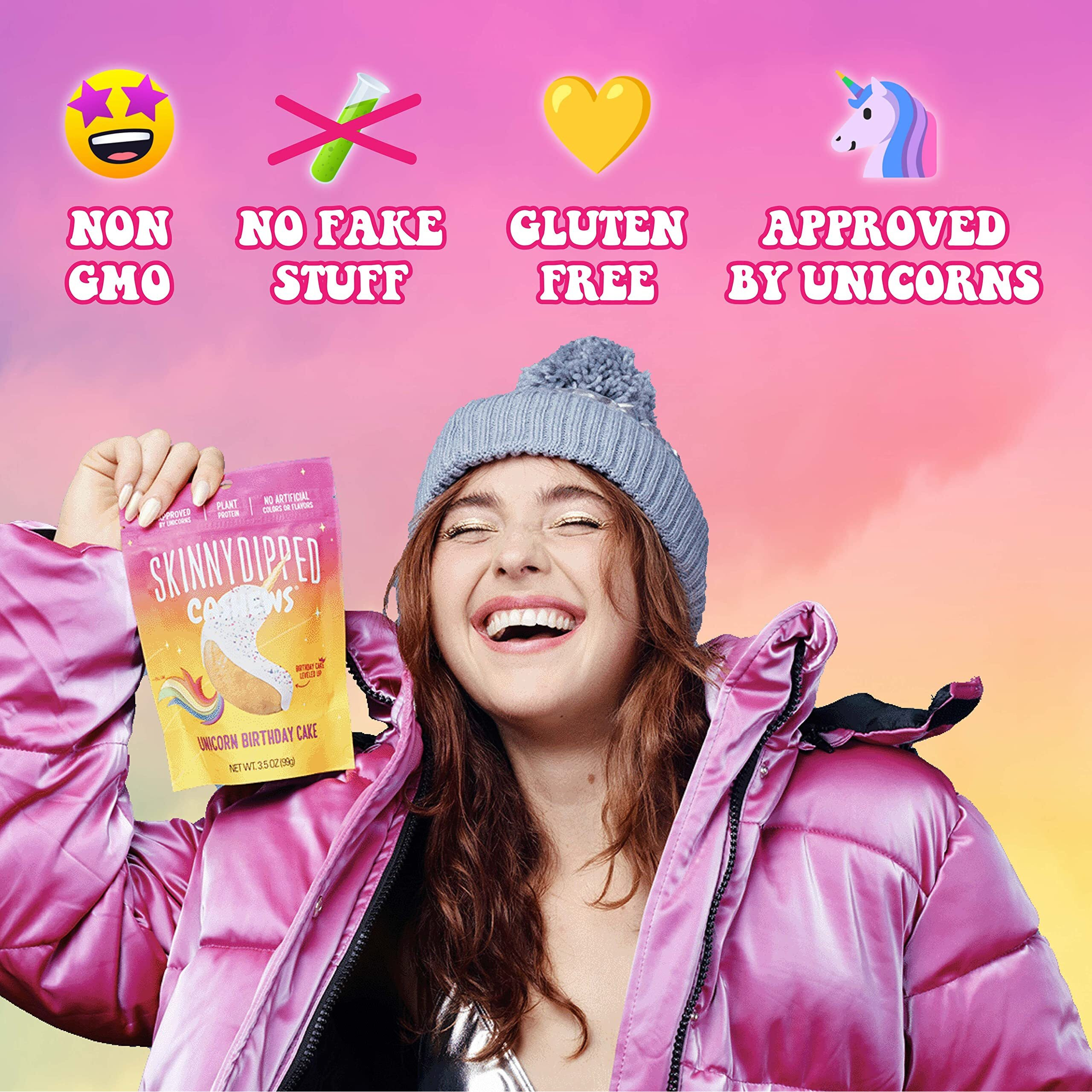 Skinnydipped Unicorn Birthday Cake Cashews, Healthy Snack, Plant Protein, Gluten Free, Resealable Bags, 3.5 Ounce (Pack Of 5)