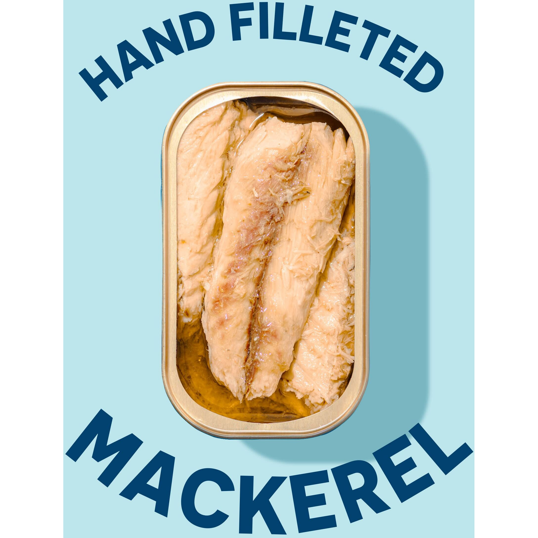 Wild Planet Wild Mackerel Fillets In Organic Extra Virgin Olive Oil, Skinless & Boneless, Tinned Fish, 4.4 Ounce ( Pack Of 12)