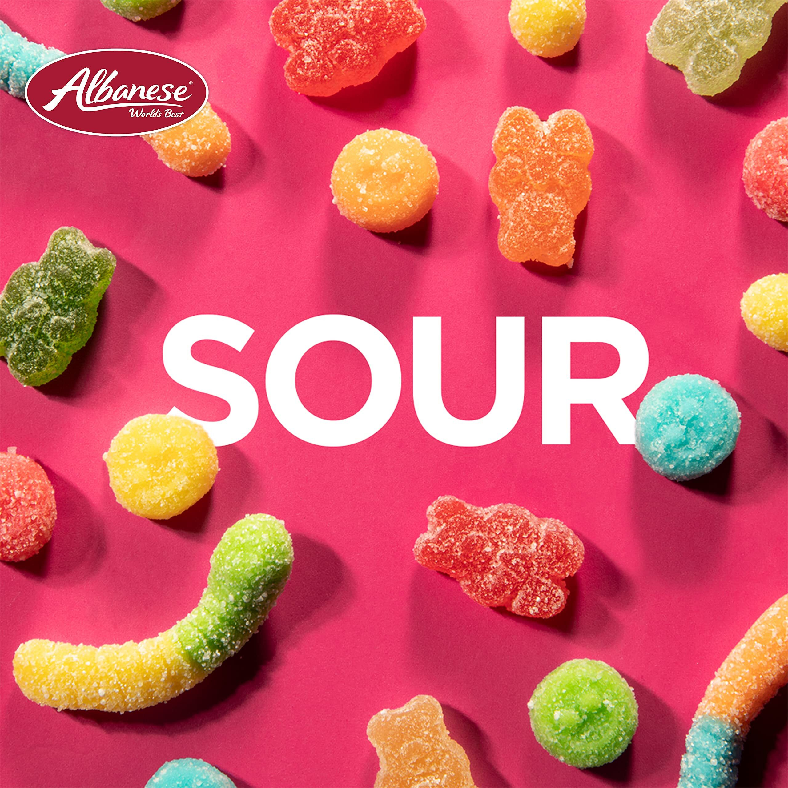Albanese World's Best Sour Mini Neon Gummi Worms, 4.5Lbs Of Candy