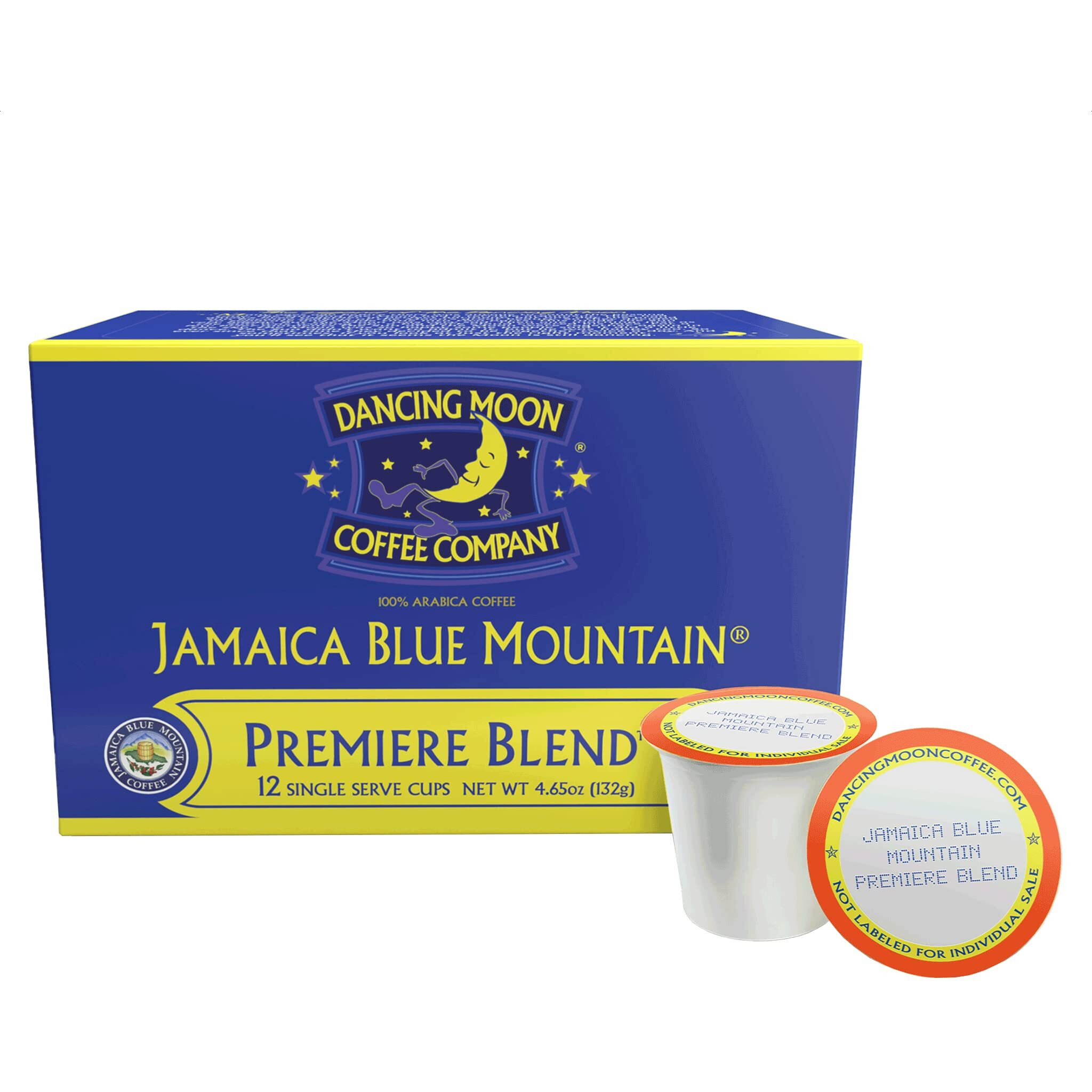 Dancing Moon Coffee - Jamaica Blue Mountain Premiere Blend - Medium Roast - Single Serve Pods