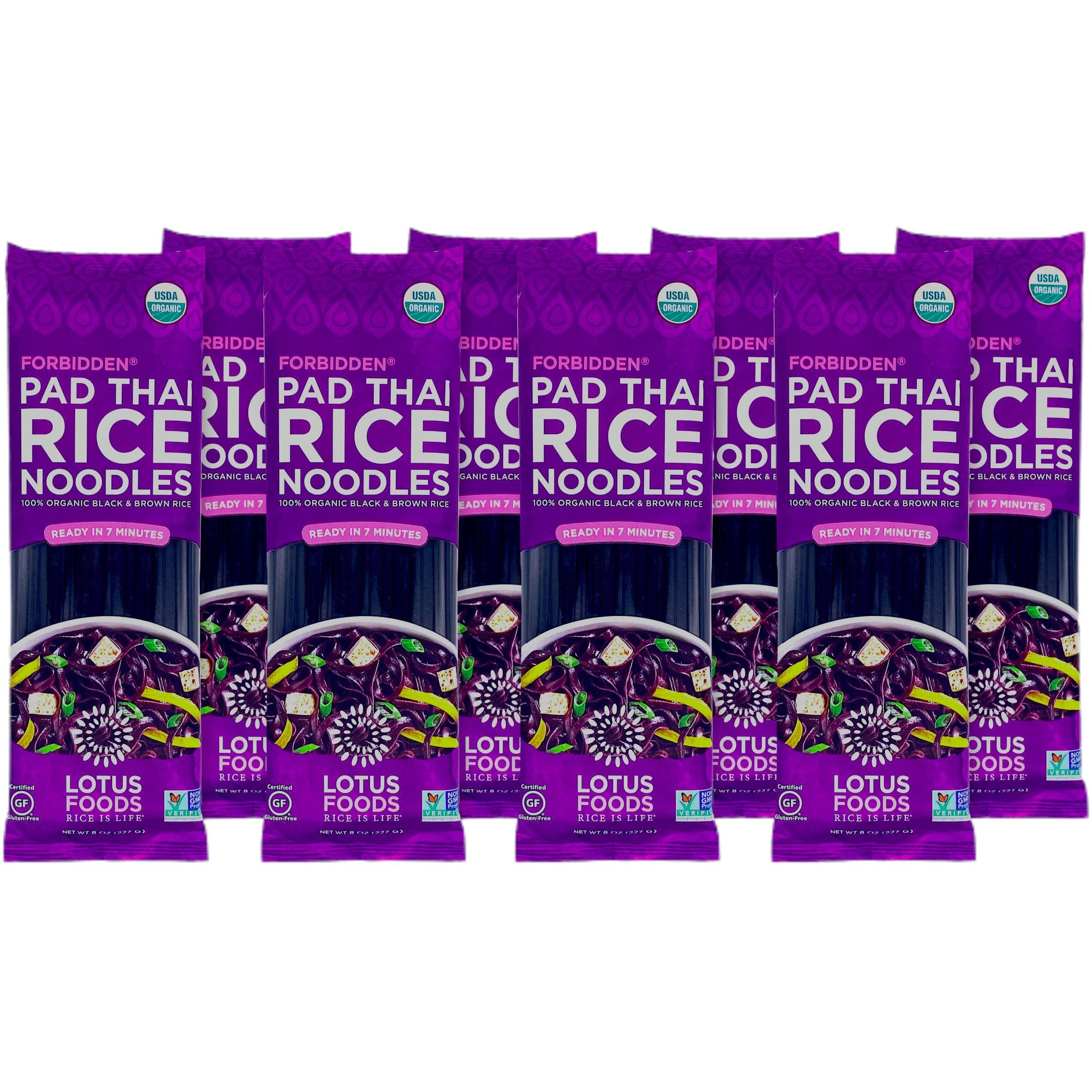 Lotus Foods Gourmet Organic Forbidden Rice Pad Thai Noodles, 8 Oz, 8 Count