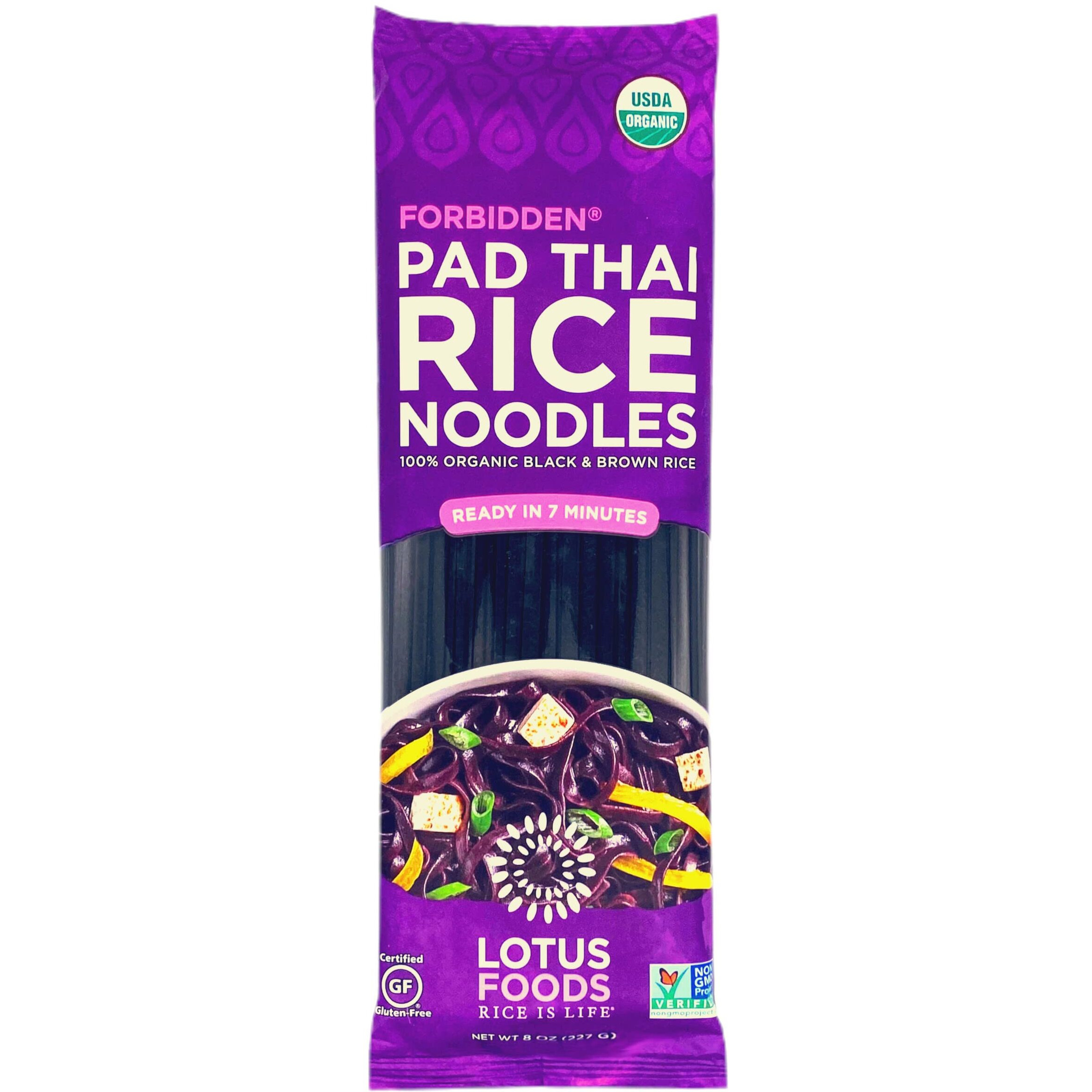 Lotus Foods Gourmet Organic Forbidden Rice Pad Thai Noodles, 8 Oz, 8 Count