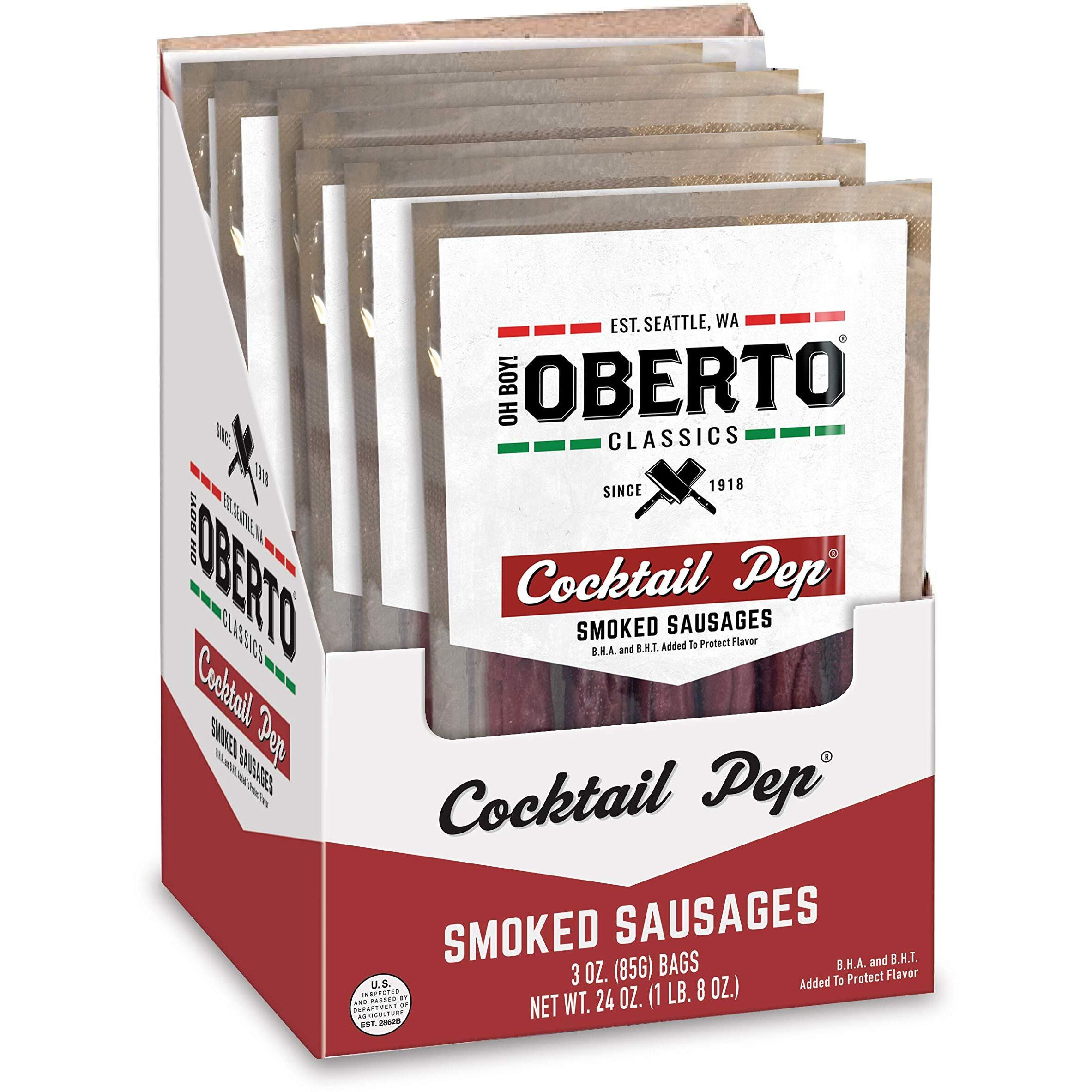 Oh Boy Oberto Classics Cocktail Pep Smoked Sausages, 3 Ounce (Pack Of 8)