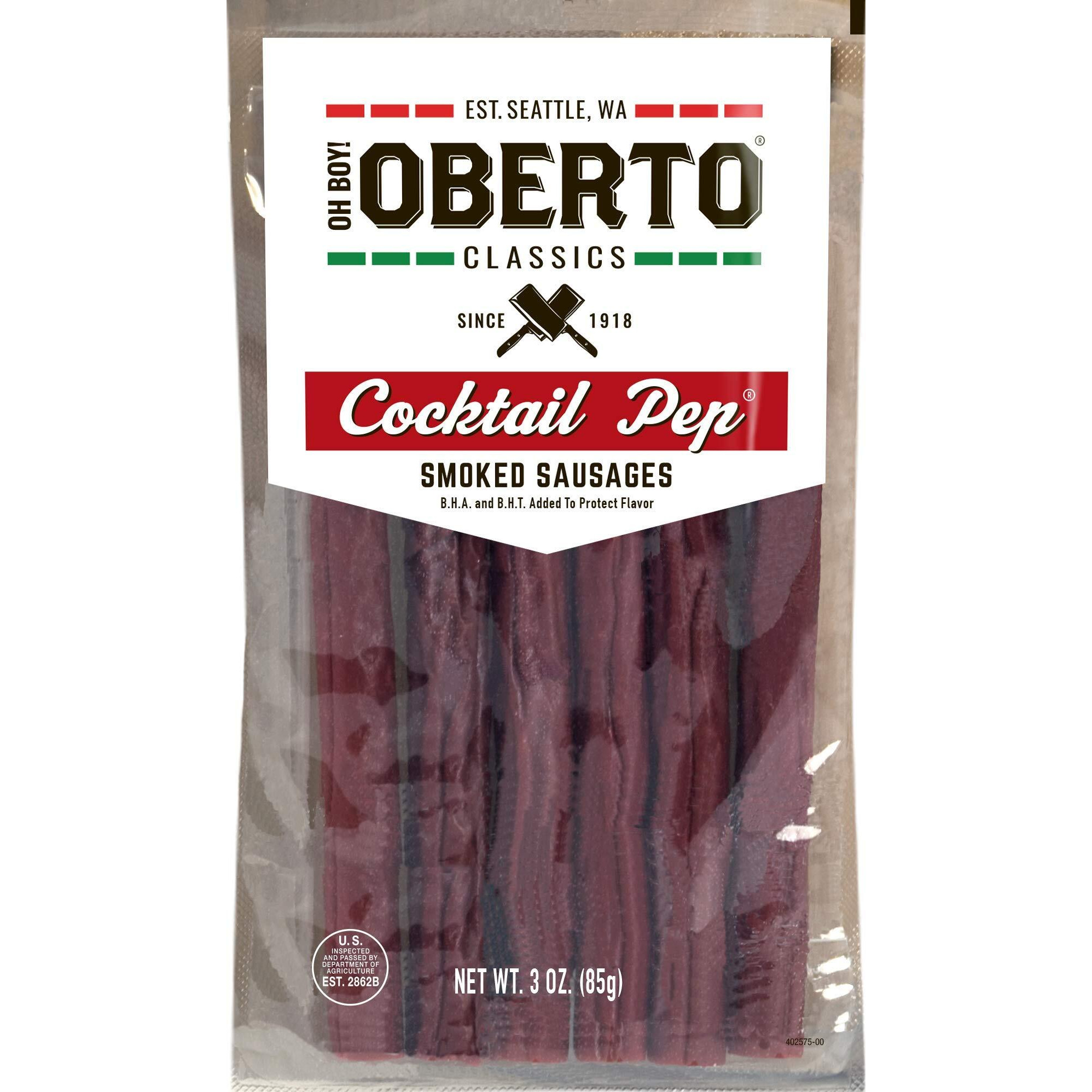 Oh Boy Oberto Classics Cocktail Pep Smoked Sausages, 3 Ounce (Pack Of 8)