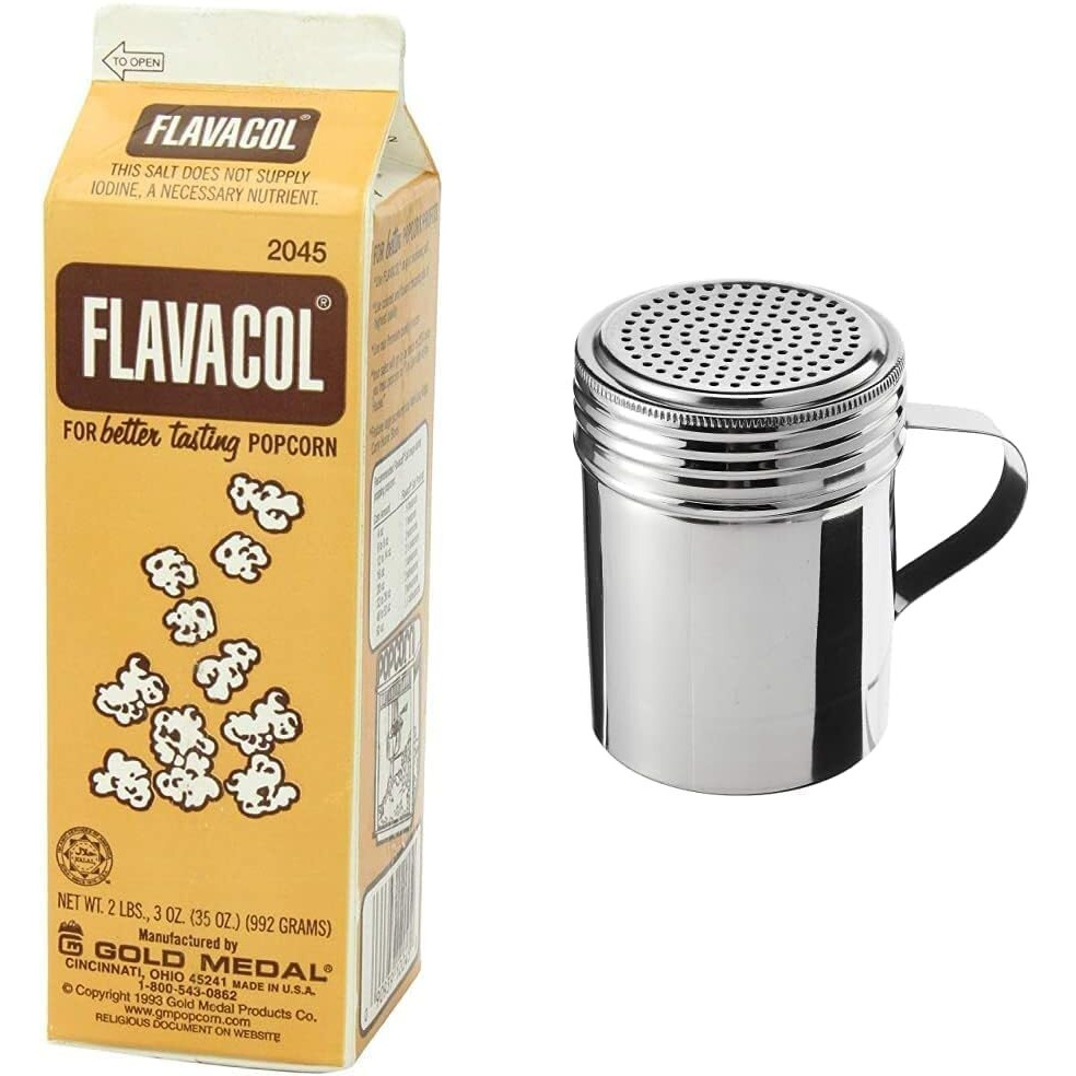 35Oz Carton Of Flavacol With 10Oz Stainless Steel Shaker