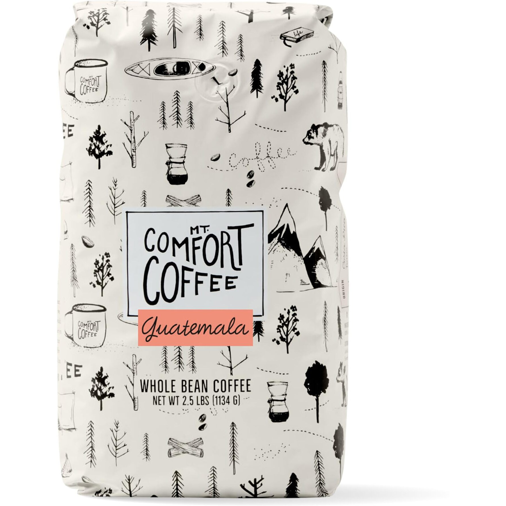Mt. Comfort Coffee Guatemala Medium Roast, 2.5Lb - Sourced From Small, Guatemalan Coffee Farms - Flavor Notes Of Chocolate & Caramel - Roasted Whole Beans