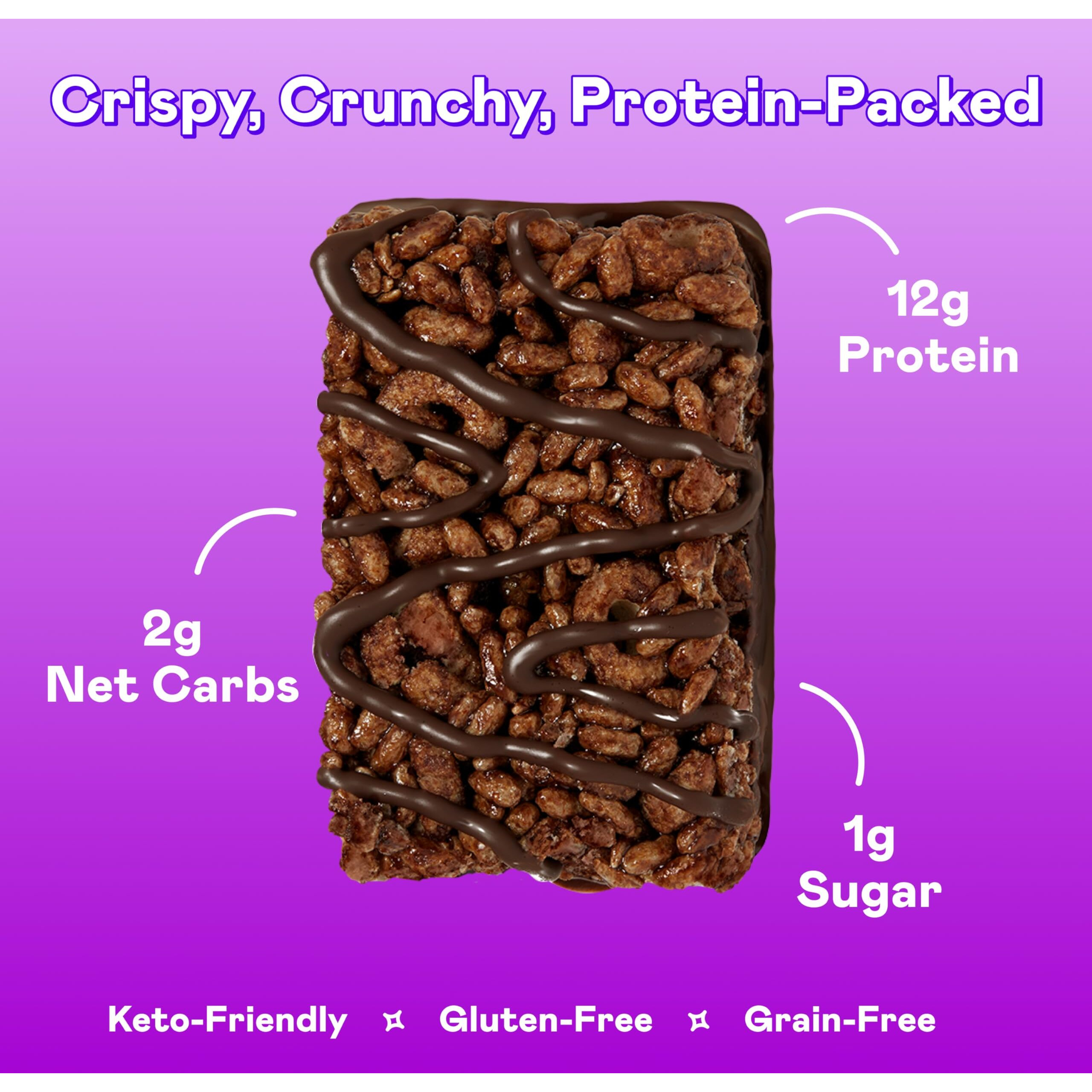 Magic Spoon Treats - High Protein, Low Carb, Keto Friendly, Low Sugar, Gluten Free, Crispy Protein Bar Cereal Bar, On-The-Go Healthy Snack (Double Chocolate, 8 Bars)