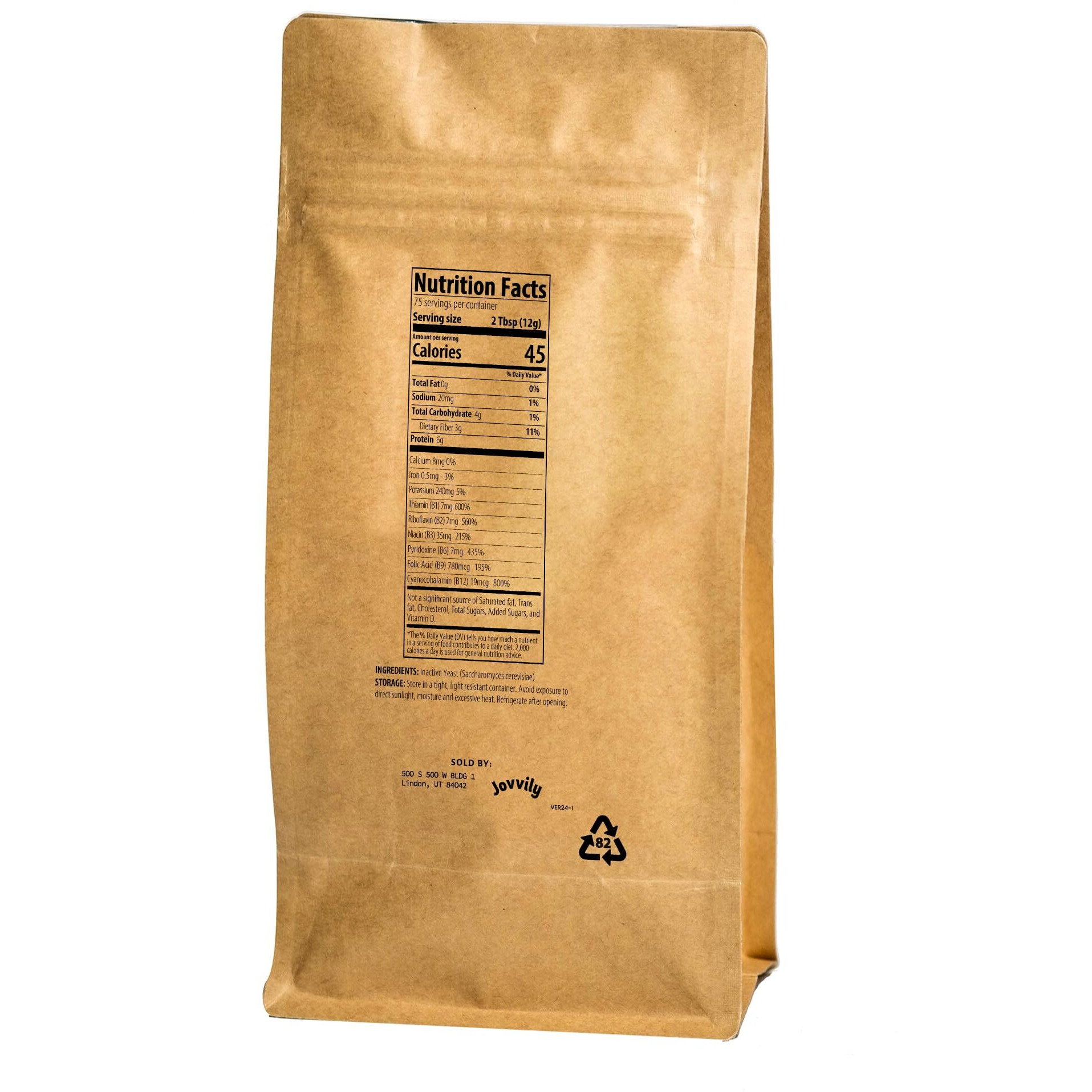 Jovvily Nutritional Yeast Flakes - 2Lb - Popcorn - Soups - Pastas