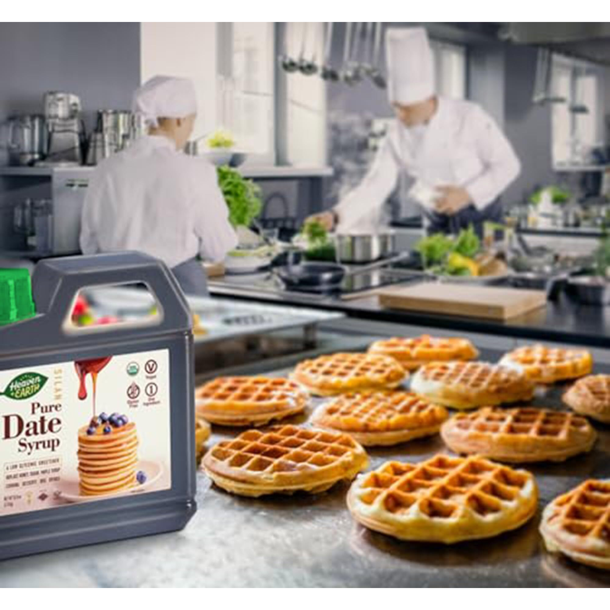 Heaven & Earth 100% Organic Date Syrup, Silan (3.3 Lb) 52.8Oz | 1 Ingredient | All Natural Honey Alternative | Low Glycemic Index | Great Sugar Replacement | Organic Date Honey | Bulk Size | Kosher - Including Passover