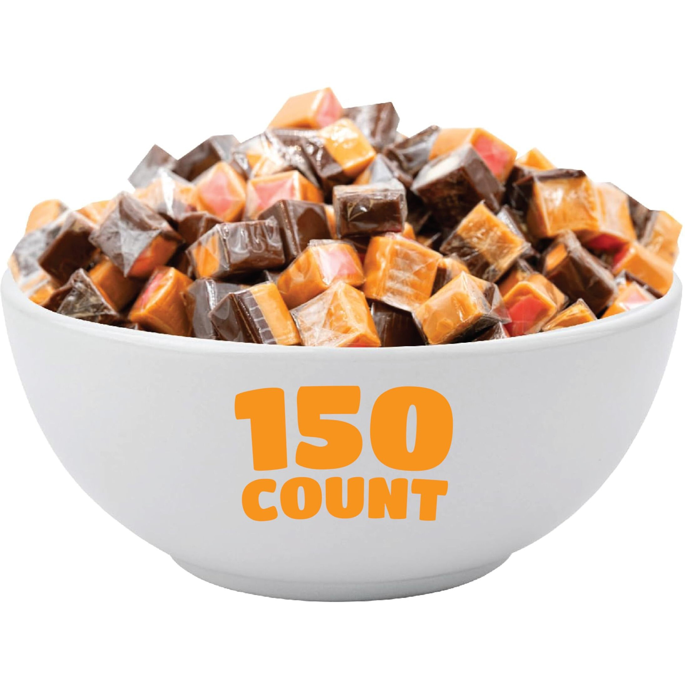 Caramel Cubes - Assorted Flavors Soft Filled Candy, Individually Wrapped, 2-Pound Bulk Pack (About 150 Count)
