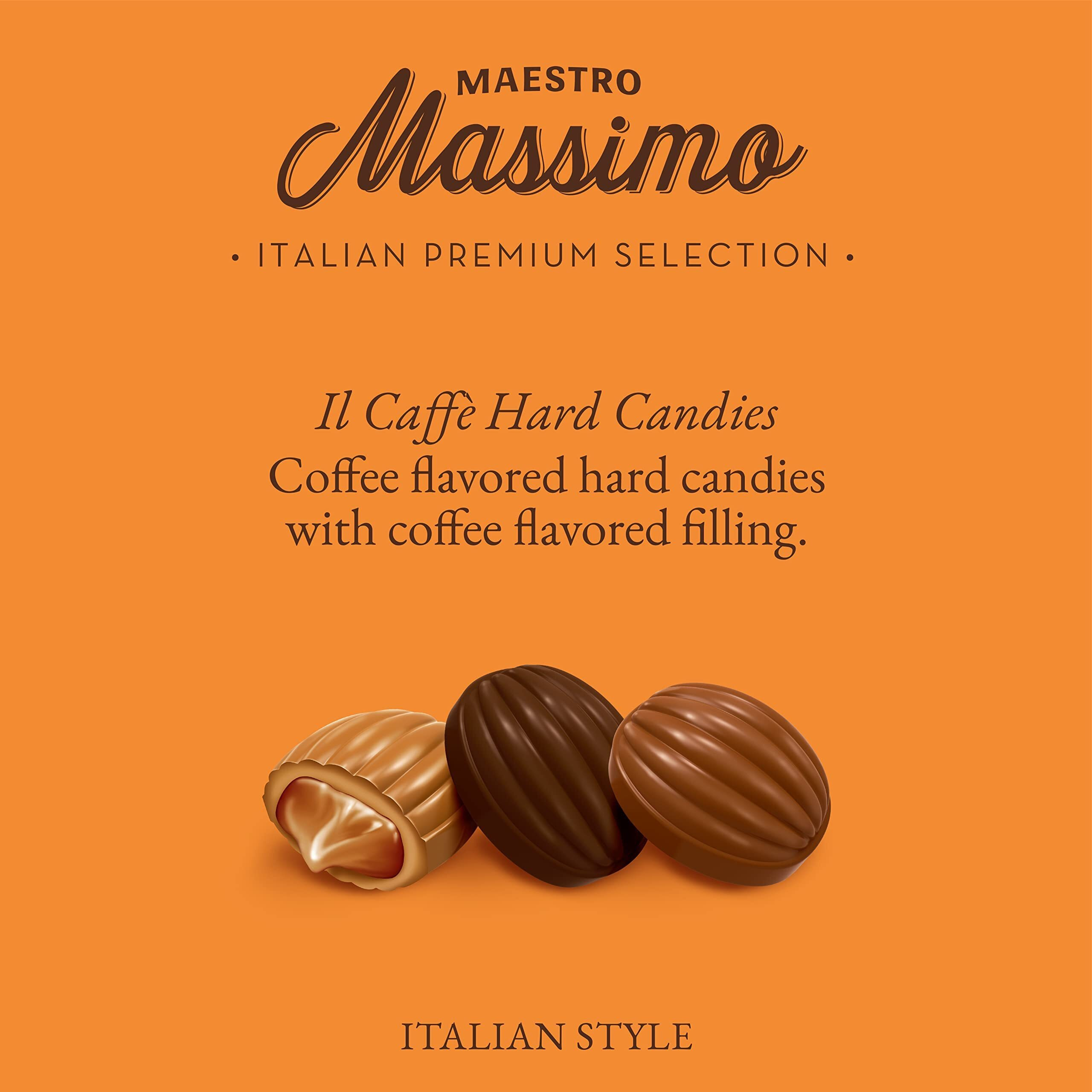Maestro Massimo Hard Coffee Candy 2.2 Pound Pack Of 1 - Individually Wrapped Center Filling Macchiato, Espresso, Cappuccino Flavored Candies