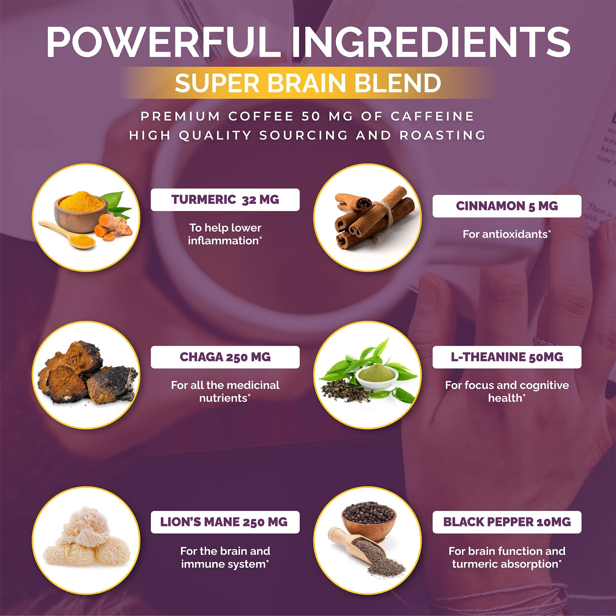 Grateful Earth Mushroom Coffee, Coconut Instant Coffee With Cinnamon, Turmeric, Lions Mane Mushrooms, L-Theanine, Chaga, Super Brain Blend For Energy & Immune Support, Dairy & Gluten Free, 20 Packets