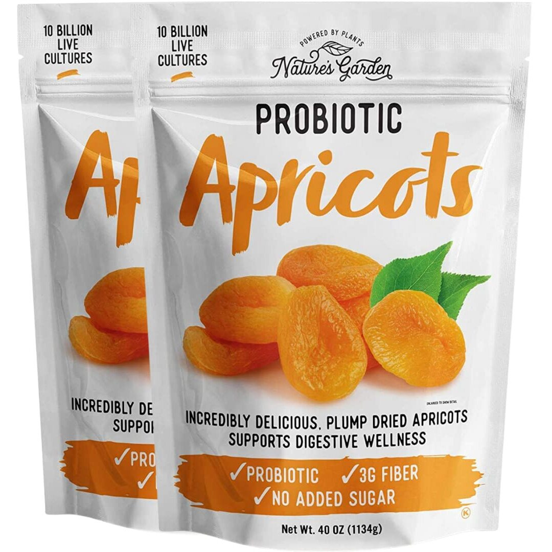 Nature's Garden Probiotic Apricots - Probiotic Dried Fruit, Plump Dried Apricots, No Added Sugar, Gluten-Free, Dairy-Free, Vegan - Bulk 40 Oz Bag (Pack Of 2)