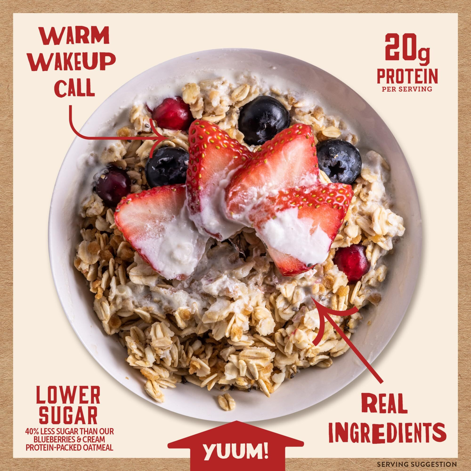 Kodiak Cakes Peak Instant Oatmeal Packets, Berries & Cream, High Protein,100% Whole Grains, 6 Box With 4 Packets Each (Total Of 24 Packets)