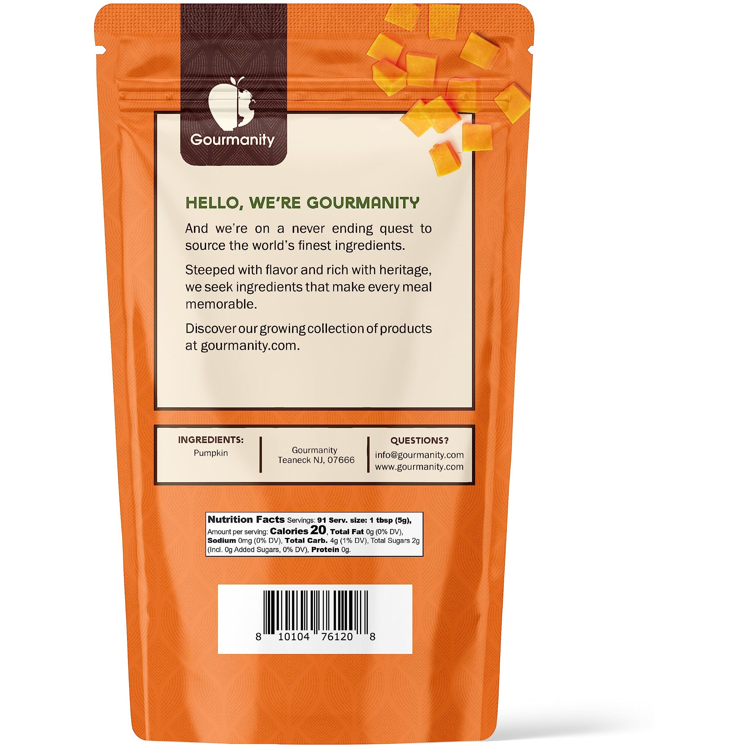 Gourmanity Pumpkin Powder For Cooking And Baking, Pumpkin For Dogs And Cats, Aids Digestion, High In Fibre, Dehydrated Pumpkin, Mix With Water To Form A Delicious Puree, All Natural, Non-Gmo, 1Lb Resealable Bag