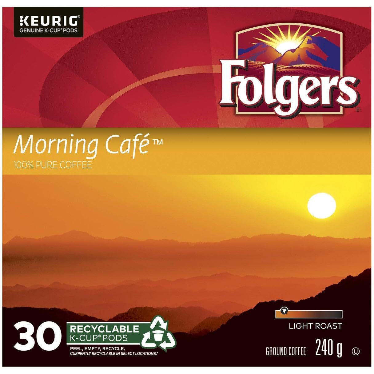 Folgers Morning Caf   K-Cup Coffee Pods 30 K-Cup Pods