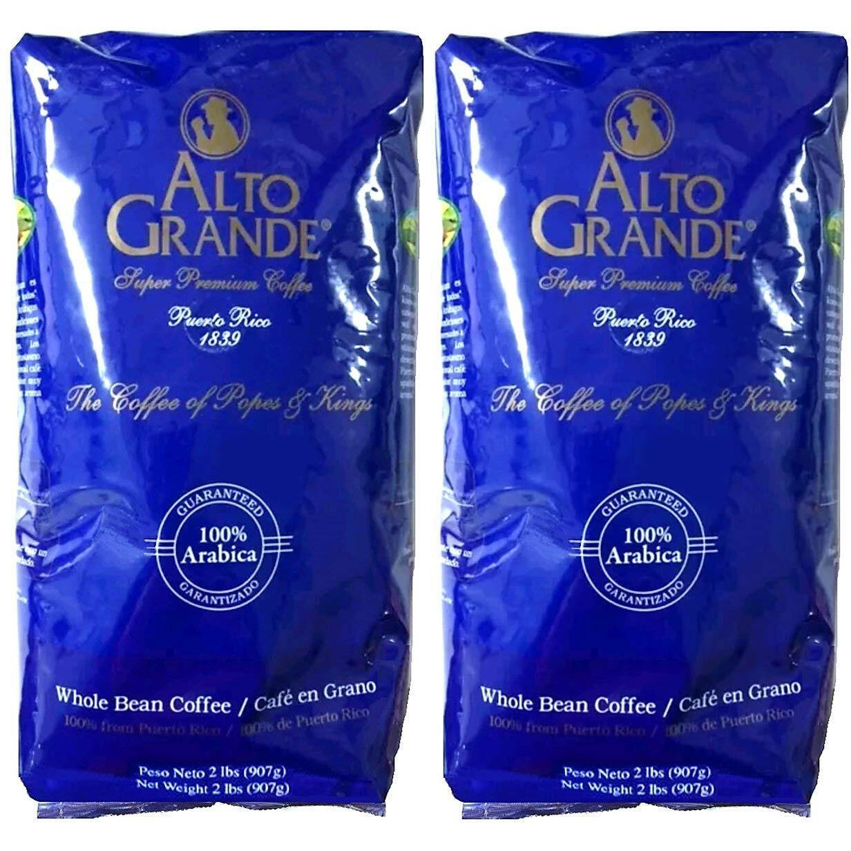 Alto Grande Super Premium Coffee Whole Beans, 2 Pound Bag (Pack Of 2)