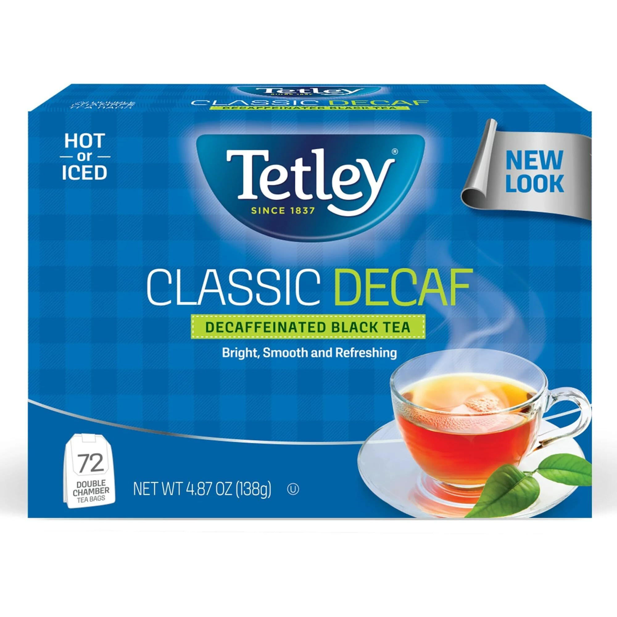 Tetley, Decaffeinated Classic Black Tea Bags, 72 Count