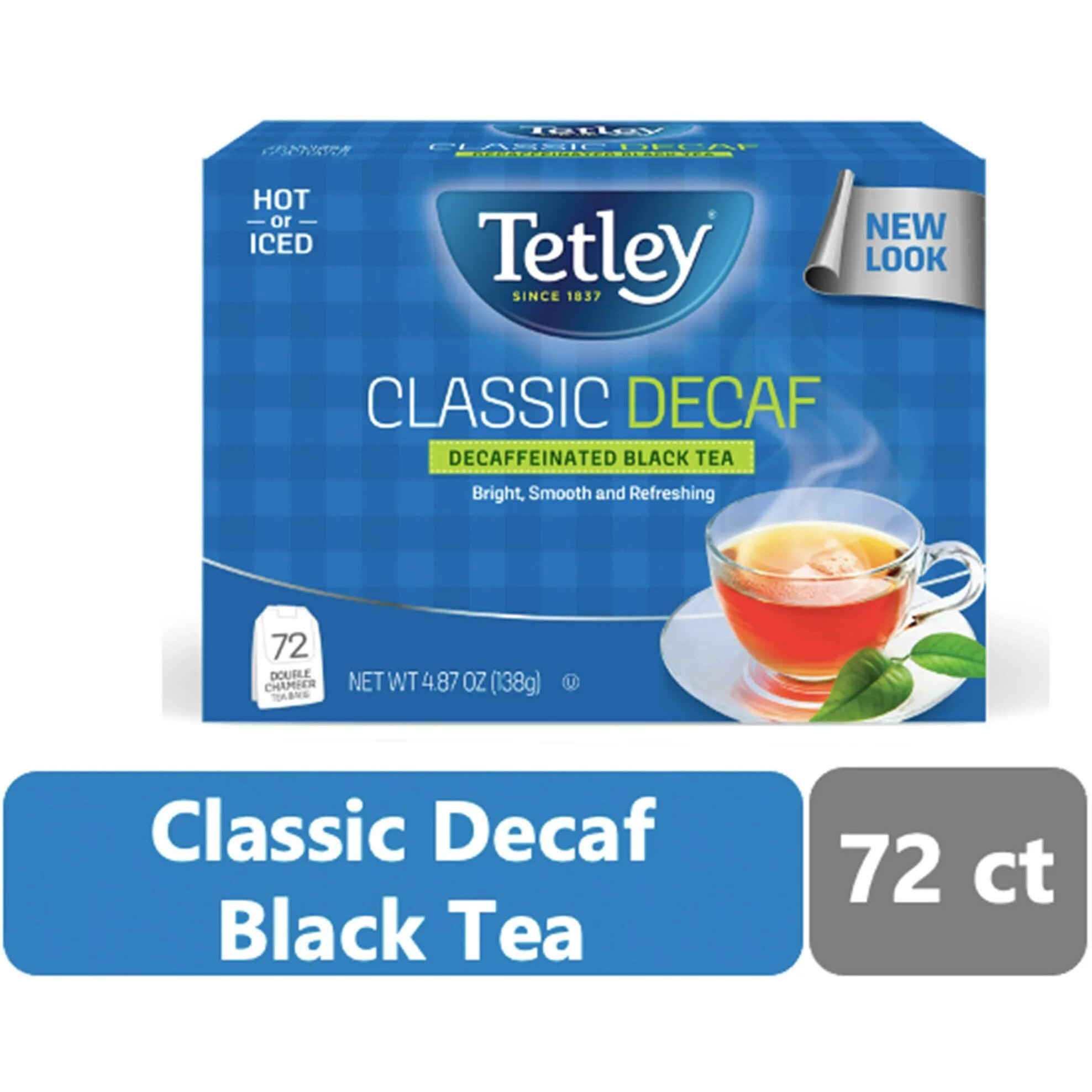 Tetley, Decaffeinated Classic Black Tea Bags, 72 Count