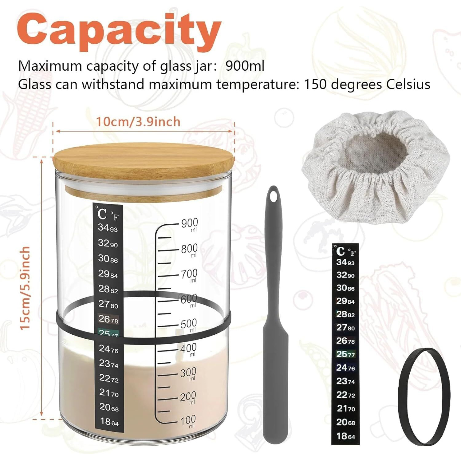 Pro Sourdough Bread Starter Kit - 34 Oz Sourdough Jar With 5 Unique Features For The Perfect Sour Dough Bread & Sourdough Starter Kit - Baking Supplies (34Oz-1Pack)