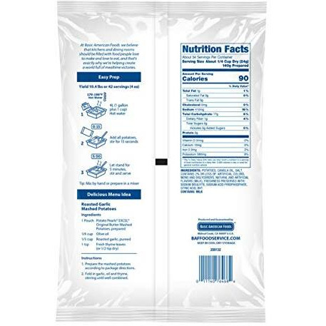 Basic American Foods Potato Pearls, Original Butter Mashed Potatoes, Large Size For Food Services And Restaurants, Easy To Prepare, Made With 100% Usa Grown Potatoes,28 Ounces (Pack Of 12)