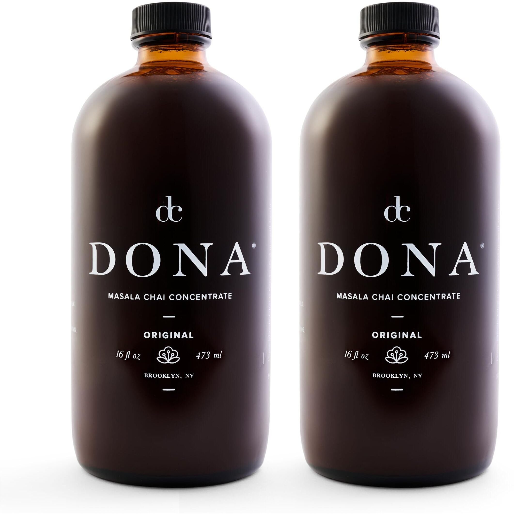 Dona Original Masala Chai Concentrate, Small-Batch, Single-Origin Spices, Hot Or Iced Chai, 16 Fl Ounce Bottles (Pack Of 2)