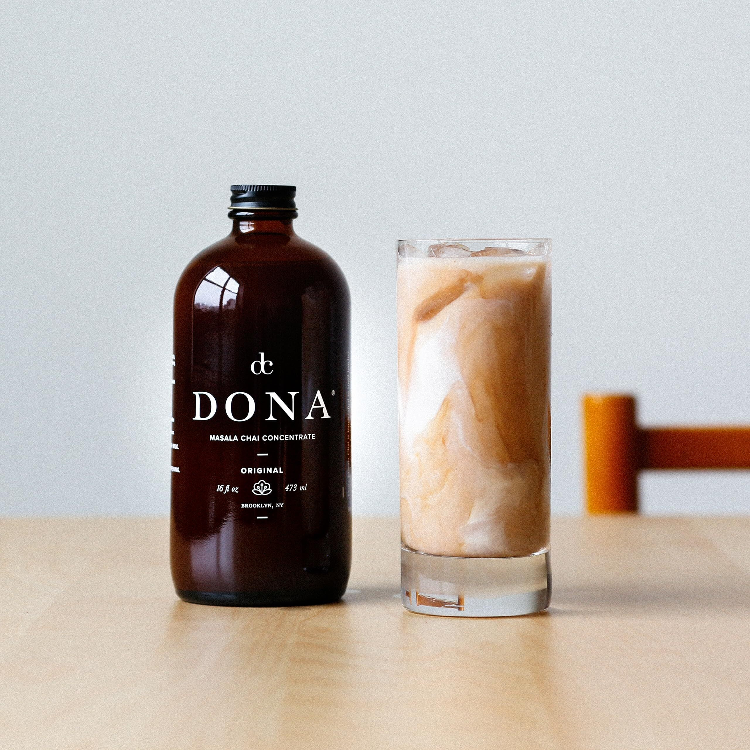 Dona Original Masala Chai Concentrate, Small-Batch, Single-Origin Spices, Hot Or Iced Chai, 16 Fl Ounce Bottles (Pack Of 2)