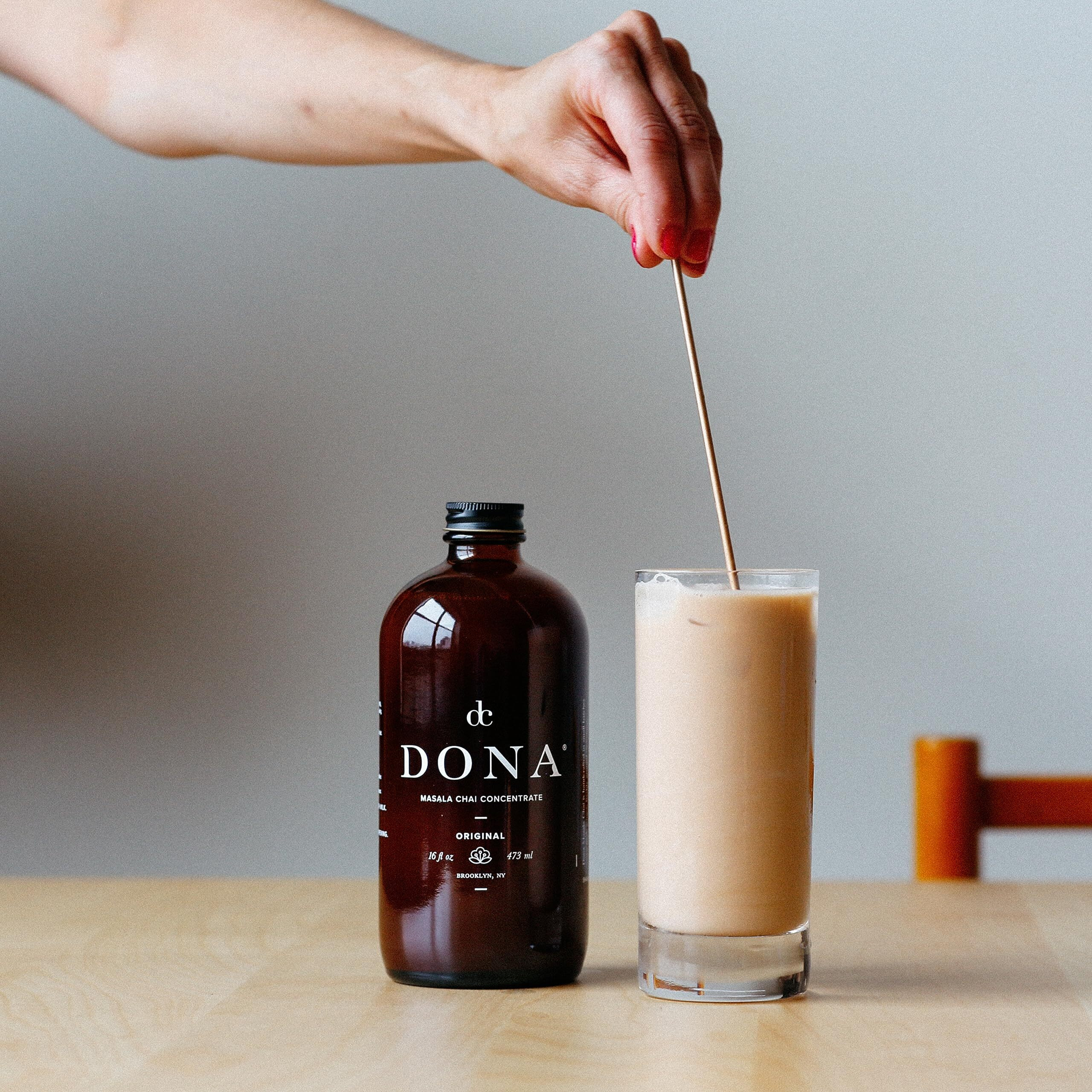 Dona Original Masala Chai Concentrate, Small-Batch, Single-Origin Spices, Hot Or Iced Chai, 16 Fl Ounce Bottles (Pack Of 2)