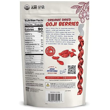 Made In Nature | Organic Sun Dried Goji Berries | Non-Gmo, Unsulfured Vegan Snack | 20Oz Bag (Pack Of 1)