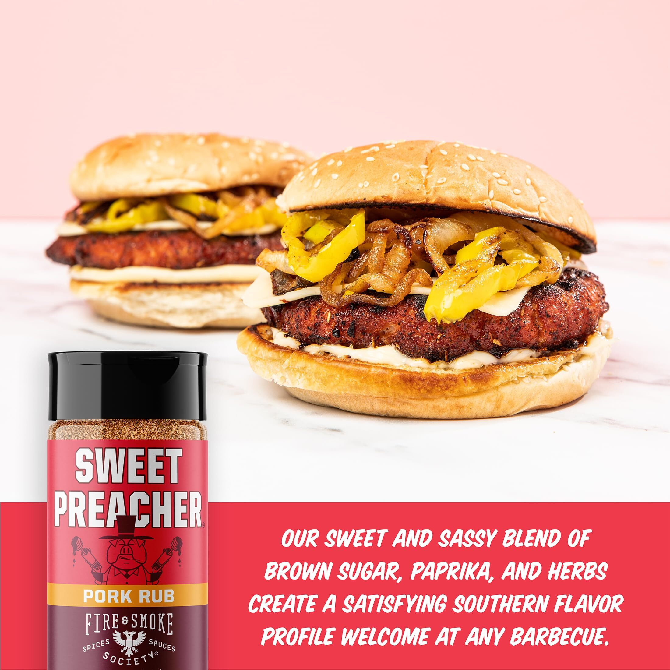 Fire & Smoke Society The Core Four Variety Pack | Bbq Rubs And Bbq Seasonings For Smoking And Grilling | Gifts For Dad, Men Gifts | Large Spices Set (4-Pack)