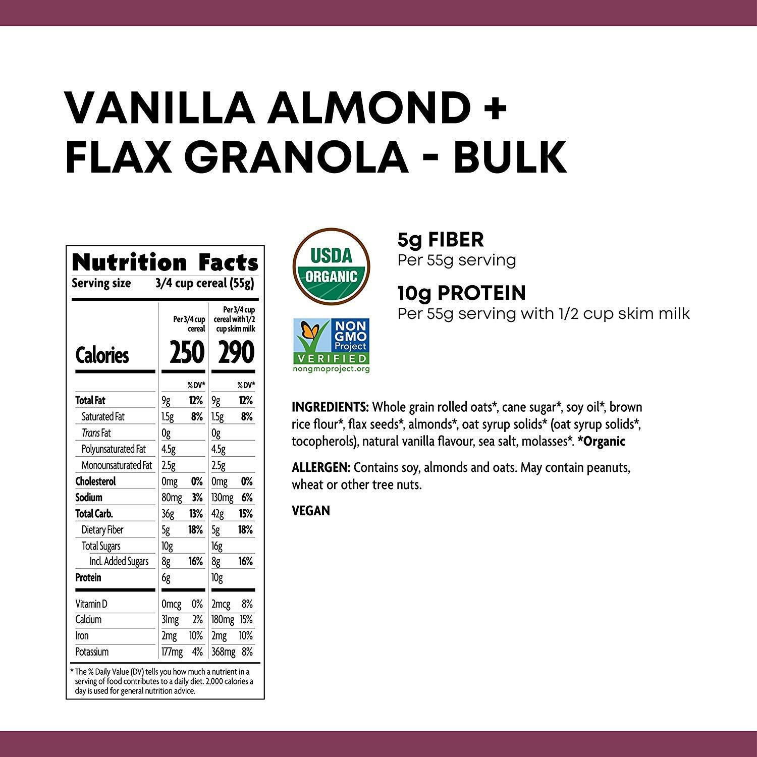 Nature's Path Organic Vanilla Almond And Flax Granola, 25 Lbs. Box