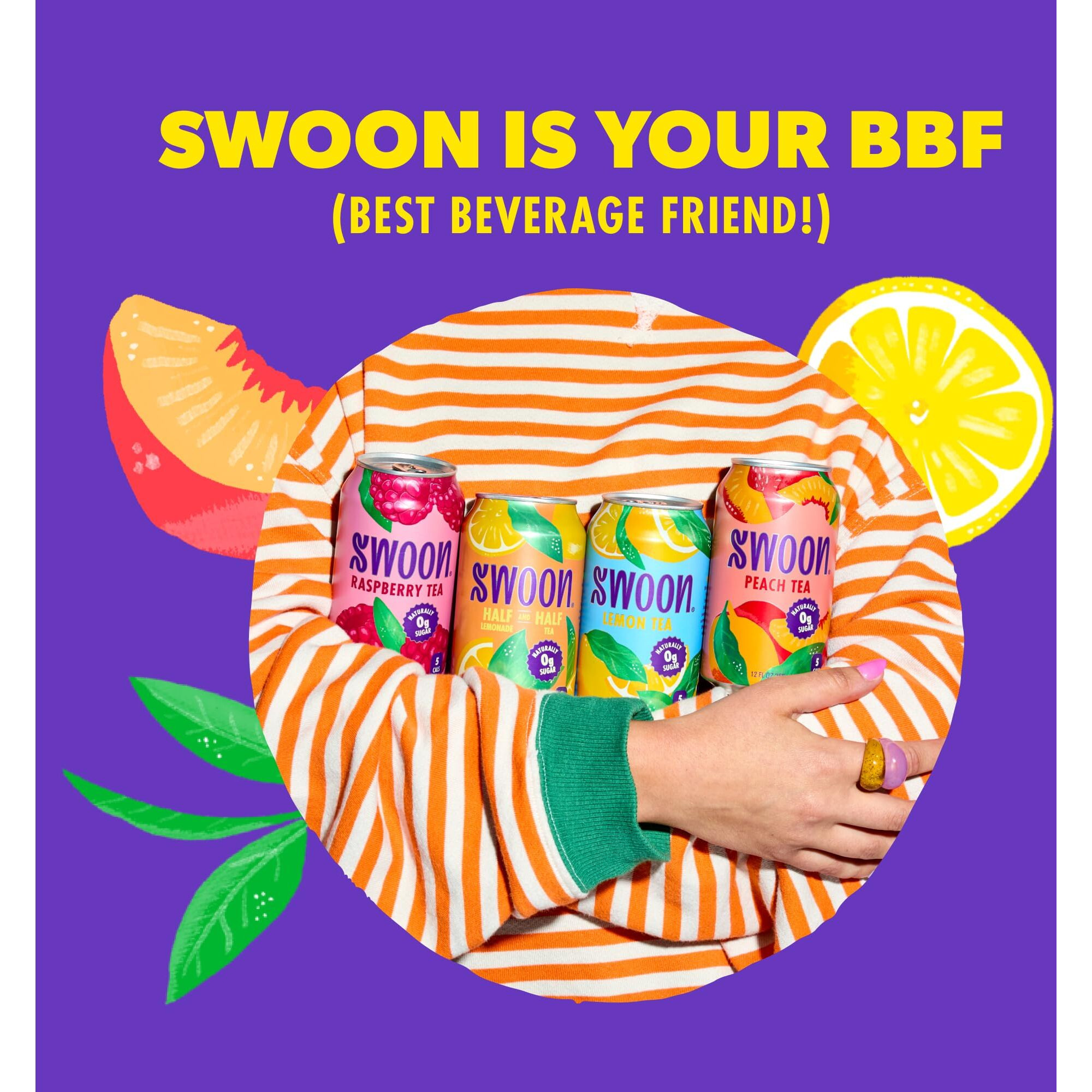 Swoon Lemonade Variety Pack - Low Carb, Paleo-Friendly, Gluten-Free Keto Drink - Zero Sugar Drinks Made With 100% Natural Lemon Juice Concentrate & Sweetened By Monk Fruit, 12 Fl Oz (Pack Of 12)