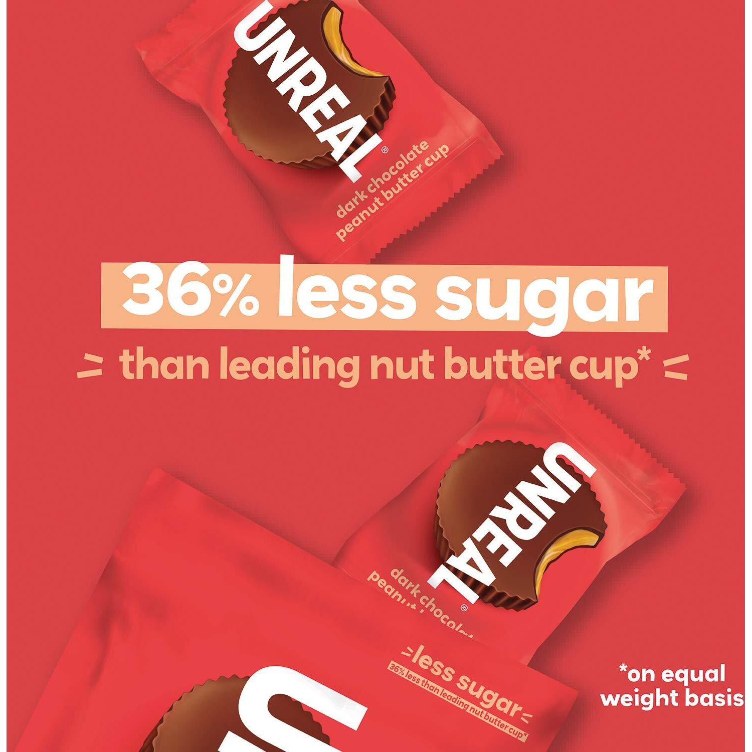 Unreal Dark Chocolate Peanut Butter Cups (Value Size Bag) | Vegan, 5G Sugar | Gluten Free, Fair Trade, Non-Gmo | 9.5Oz