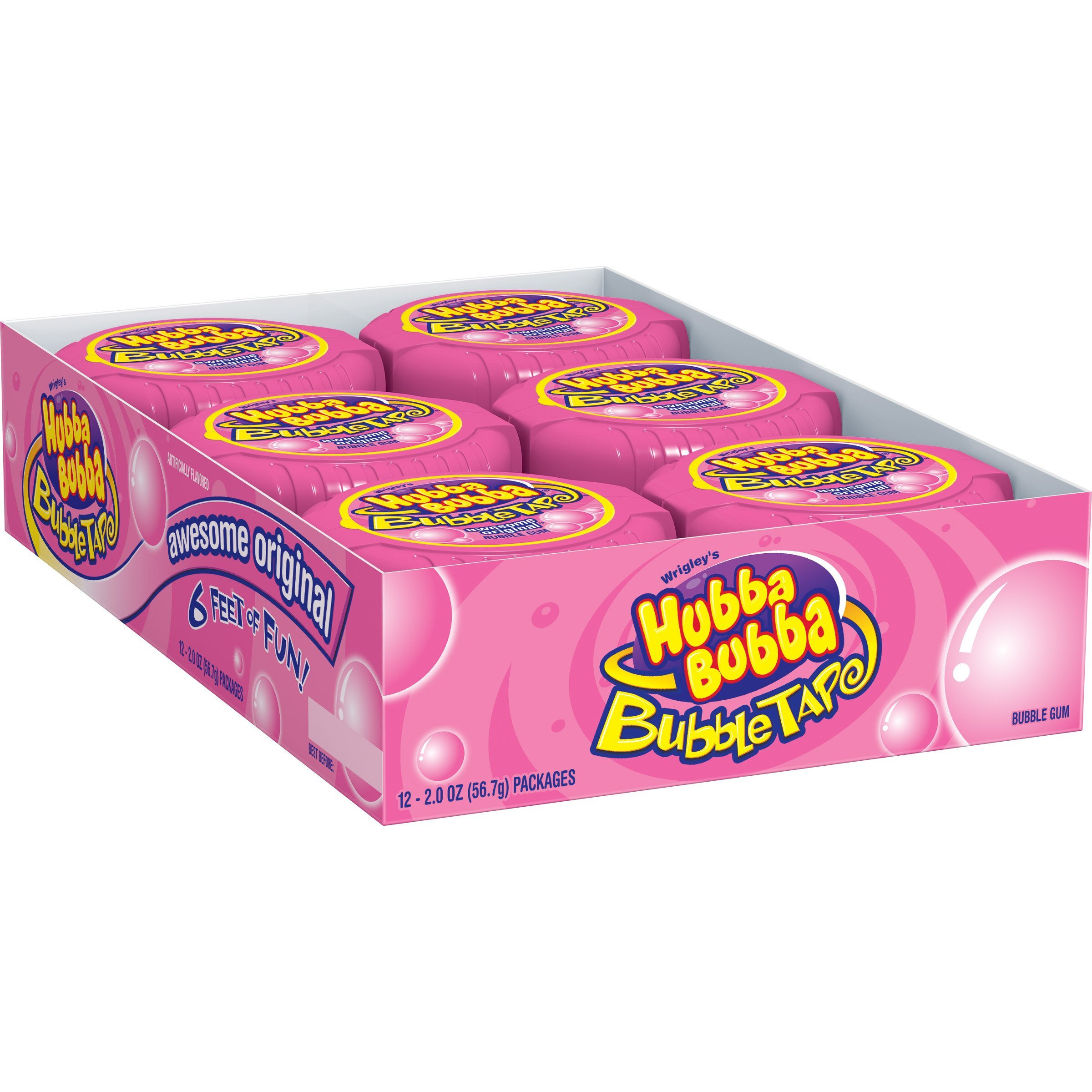 Hubba Bubba Bubble Tape Original, 6-Null Boxes (Pack Of 24)