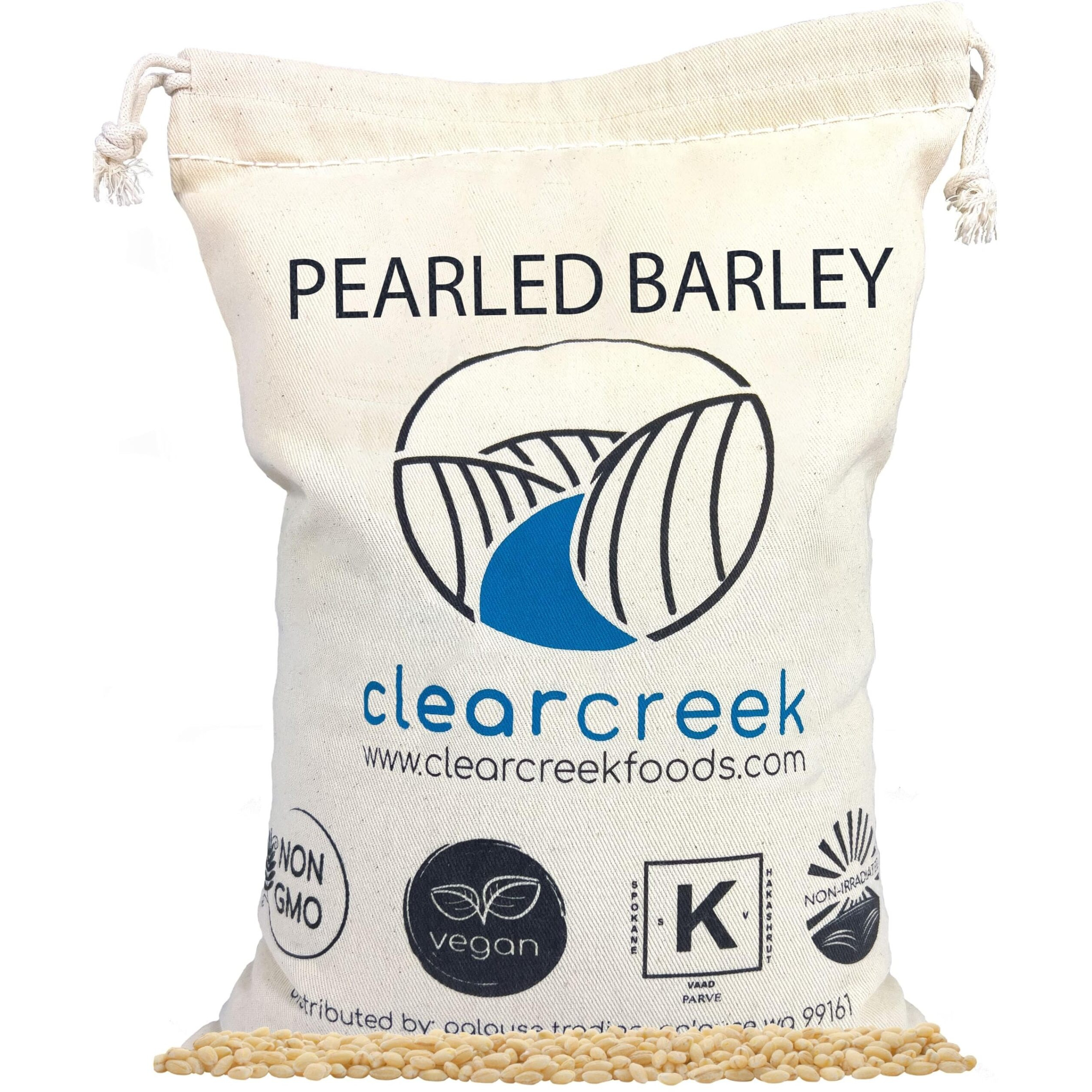 Pearled Barley | 4 Lb Drawstring Bag | Non-Gmo | Kosher | Vegan | Non-Irradiated