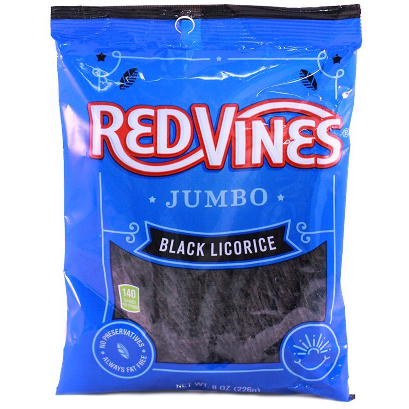 Red Vines Black Jumbo Licorice Twists 8Oz Bag (12 Pack)
