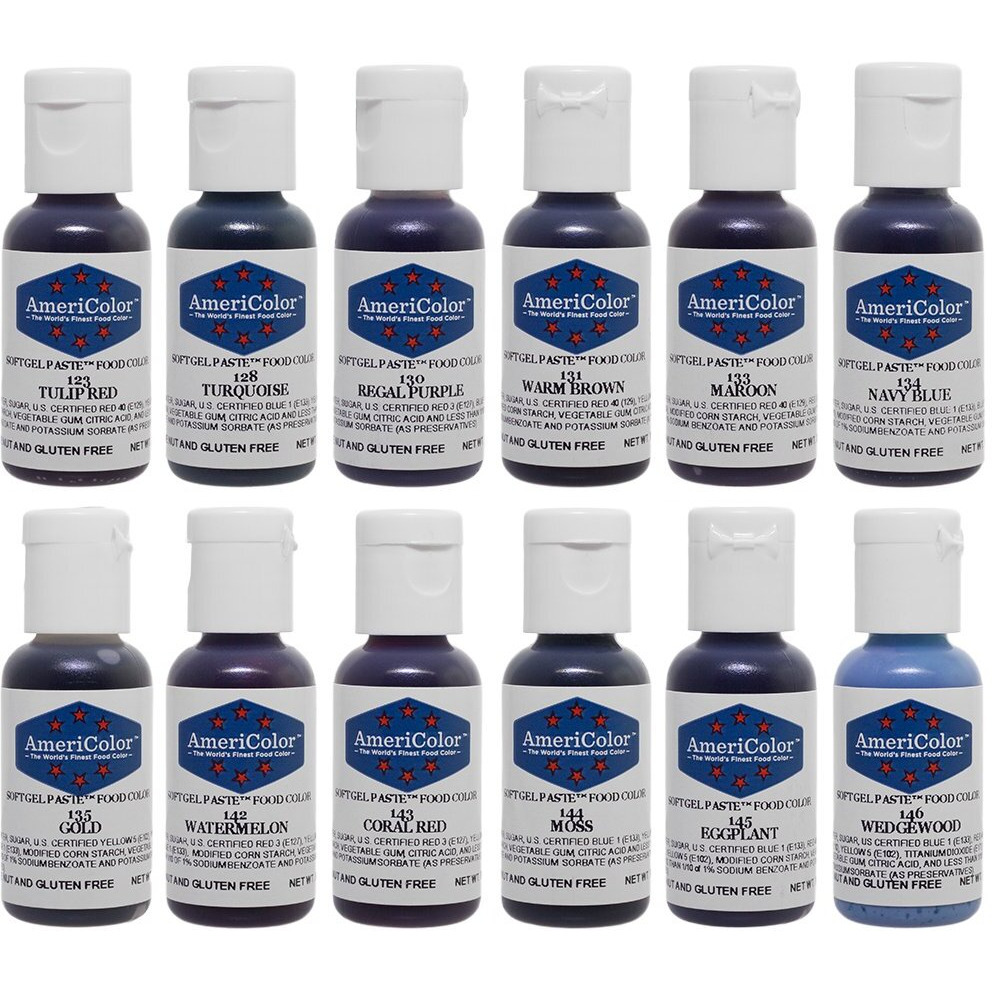Food Coloring Americolor Student - Kit 3 12 .75 Ounce Bottles Soft Gel Paste Colors