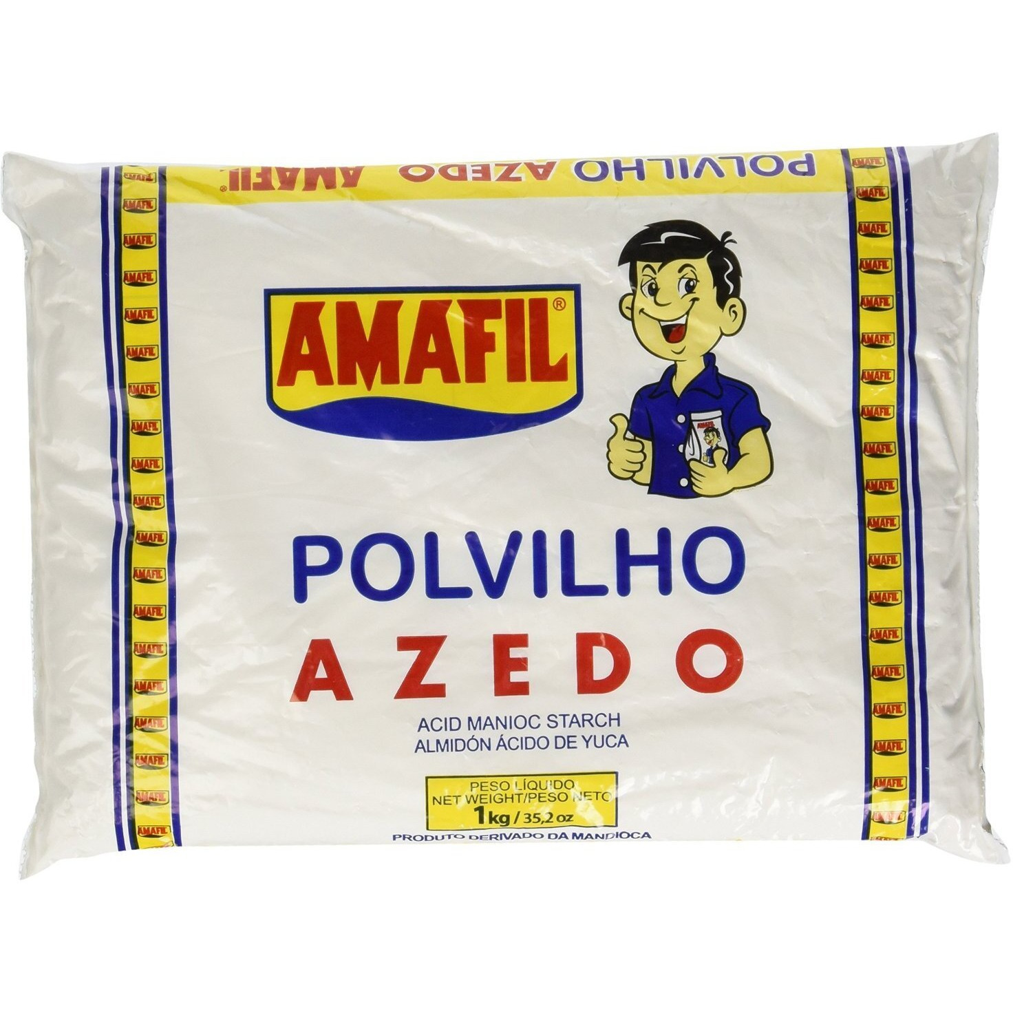 Amafil Sour Manioc Starch 35.2 Oz | Polvilho Azedo 1Kg (Pack Of 04)