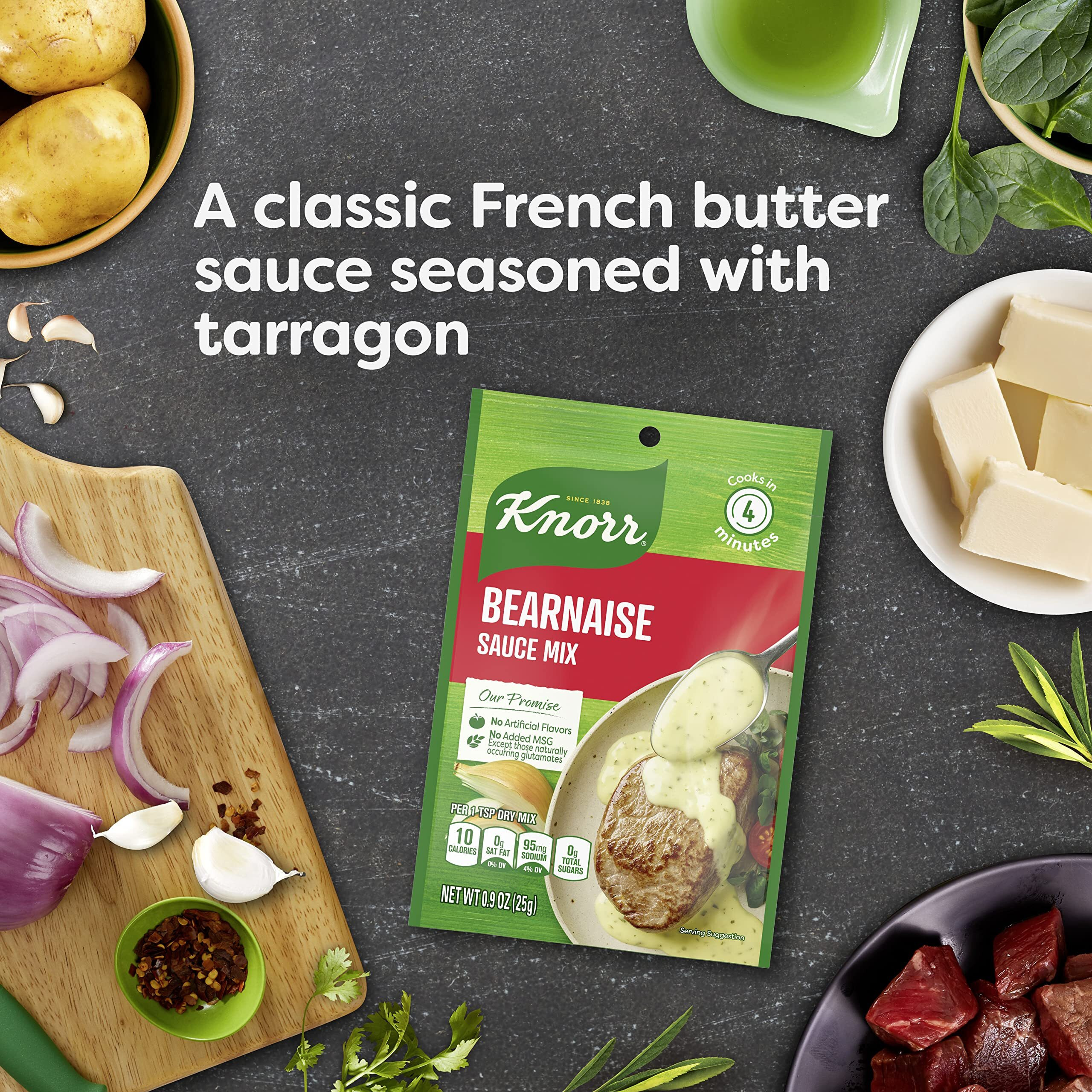 Knorr Sauce Mix Sauces For Simple Meals And Sides Bearnaise No Artificial Flavors, No Added Msg 0.9 Oz, Pack Of 24