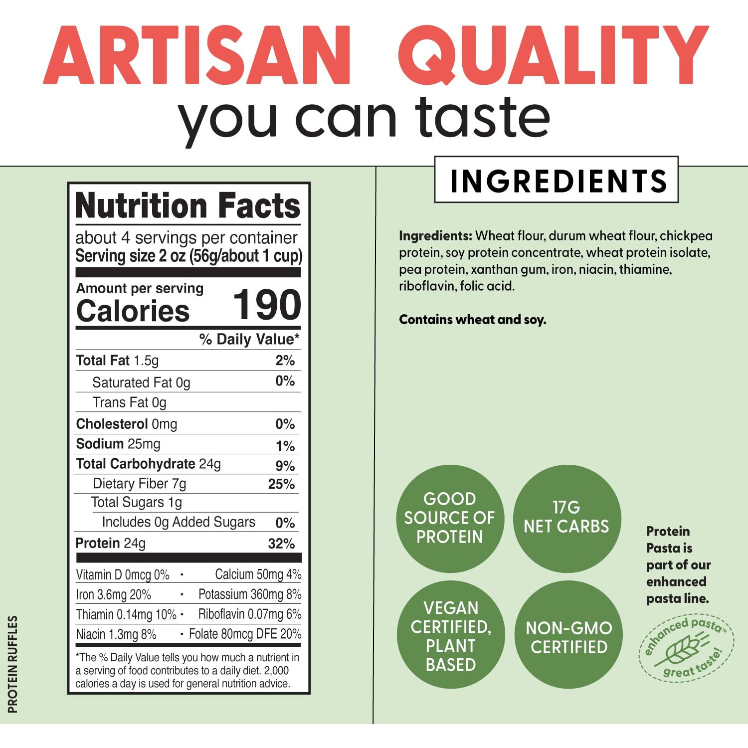 Pastabilities, Protein Pasta, Penne - 24G Protein & Low 12G Net Carb - High Protein, Delicious Taste & Texture Non-Gmo Plant-Based Pasta, Keto Friendly, Vegan (8 Ounce, 6 Pack)