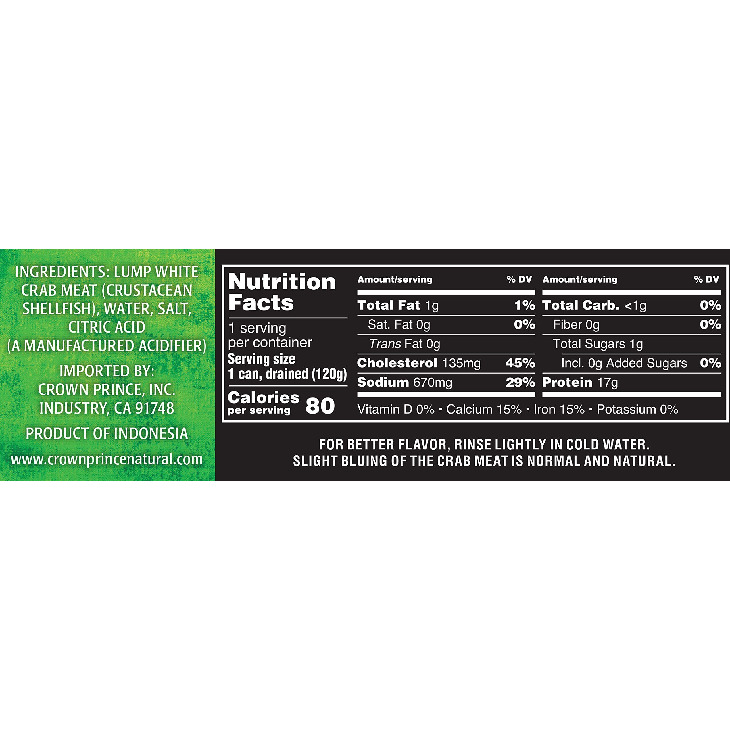 Crown Prince Natural Fancy White-Lump Crab Meat, 6-Ounce Cans (Pack Of 12)