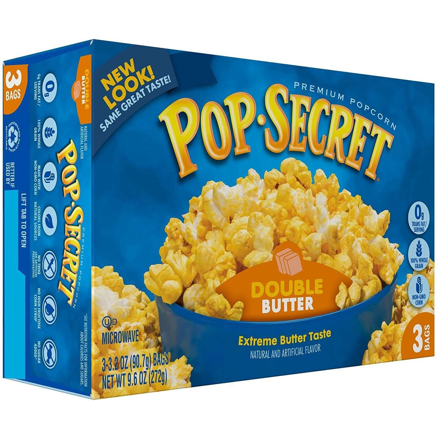 Pop Secret Popcorn, Double Butter, 3-Count Box (9.6 Oz)